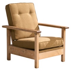 Schwedischer Designer, Loungesessel, Kiefernholz, Samt, Schweden, 1940er Jahre
