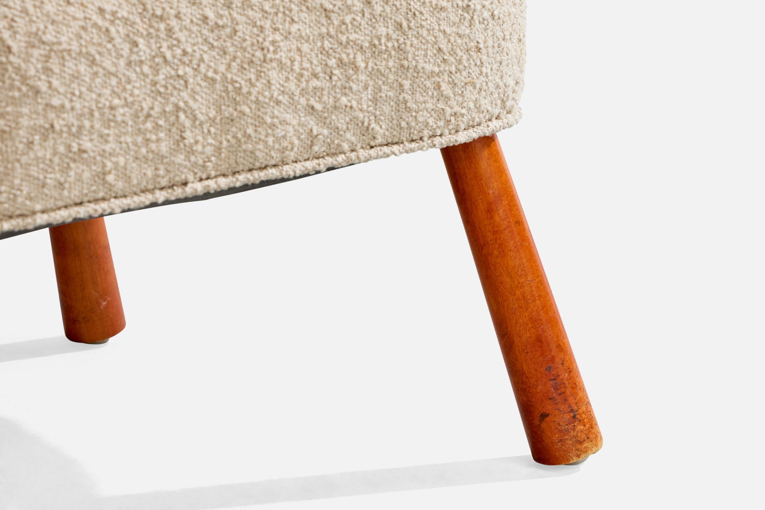 Designer suédois, chaise longue, bois, tissu, Suède, années 1940 en vente 4