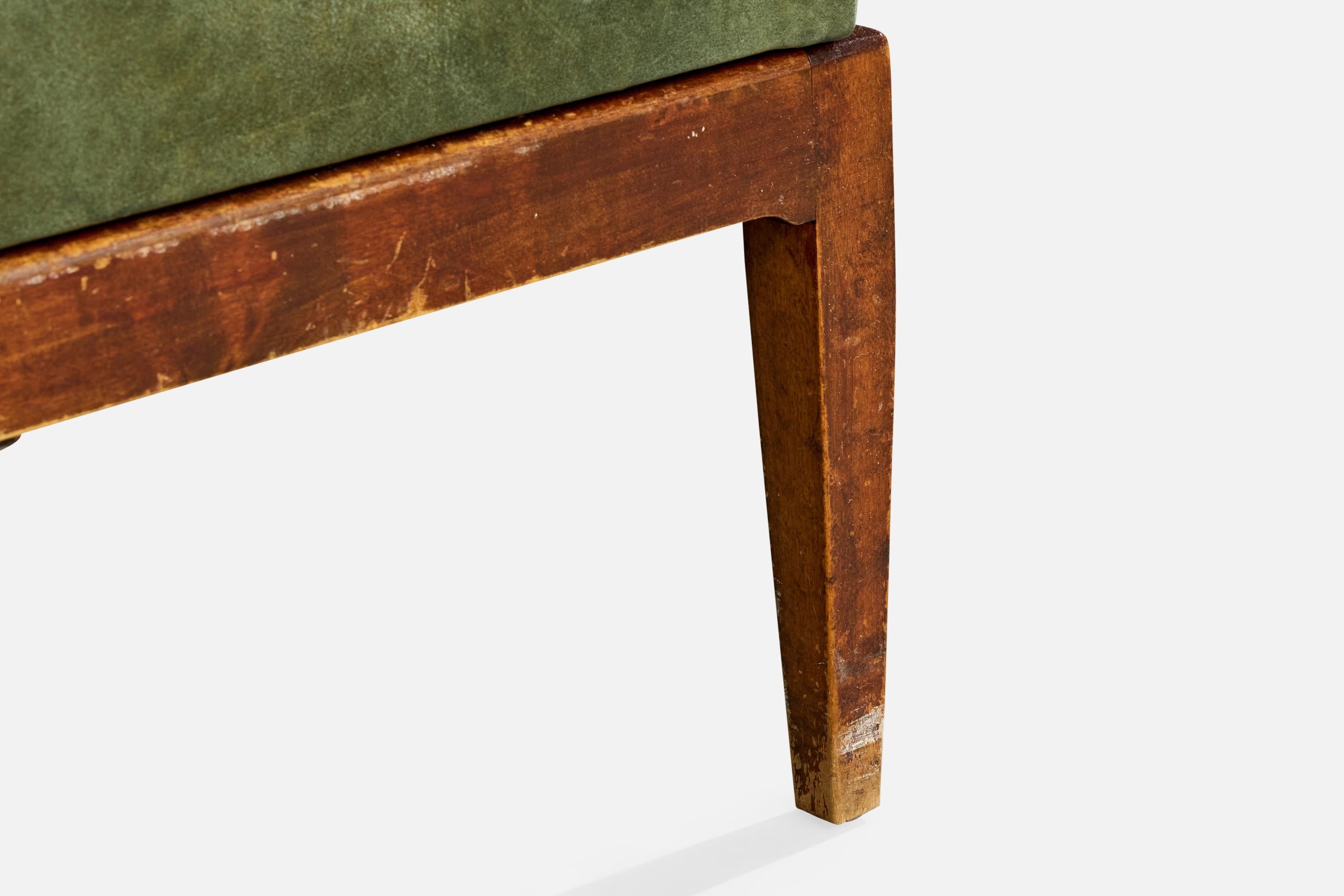 Designer suédois, chaise longue, Wood, cuir, Suède, années 1900 en vente 5