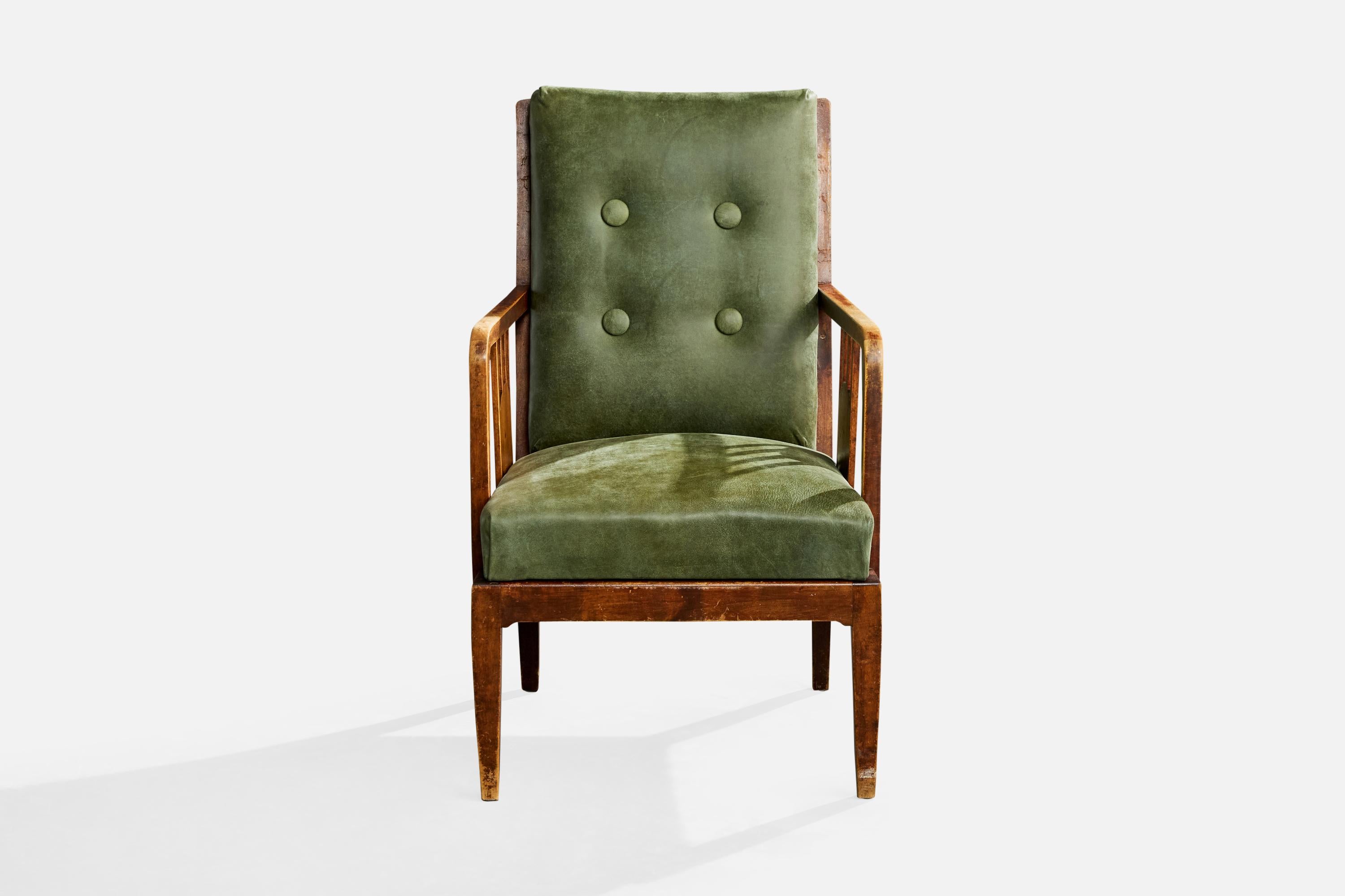 Scandinave moderne Designer suédois, chaise longue, Wood, cuir, Suède, années 1900 en vente