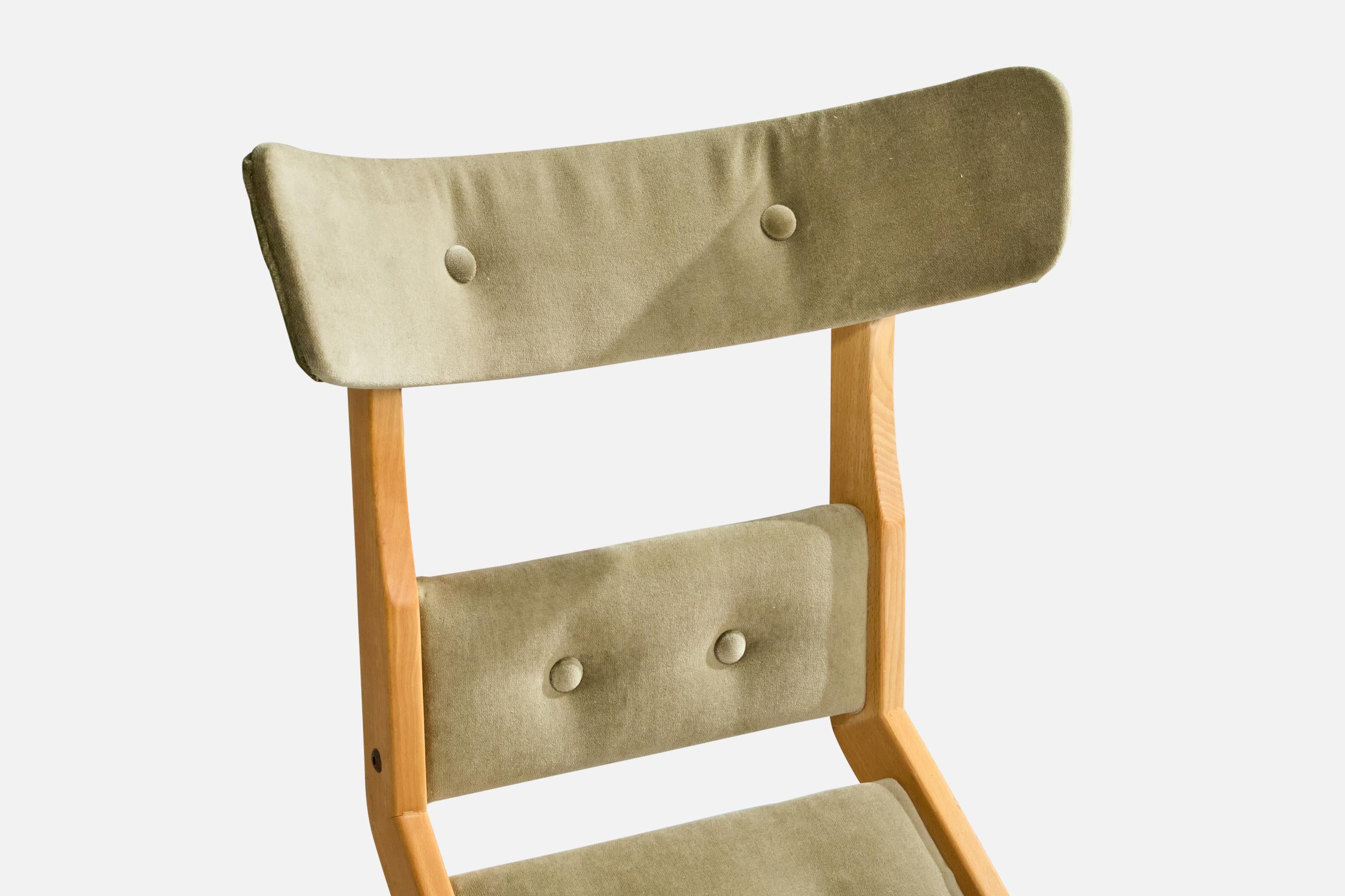 Gösta Berg & Stenevik Eriksson, Lounge Chair, Wood, Velvet, Sweden, 1967 For Sale 1