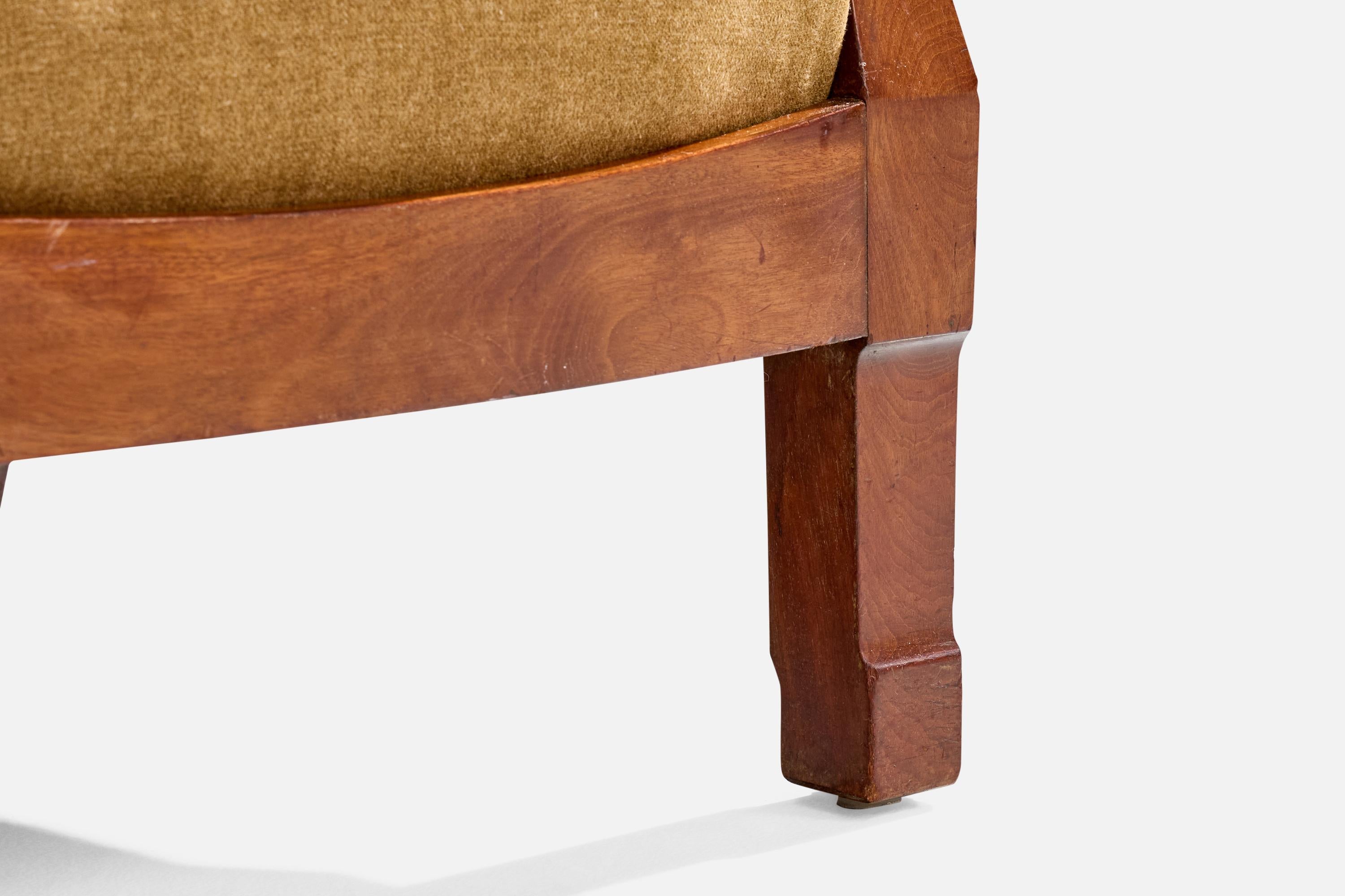 Swedish Designer, Lounge Chairs, Birch, Fabric, Sweden, 1900 For Sale 9