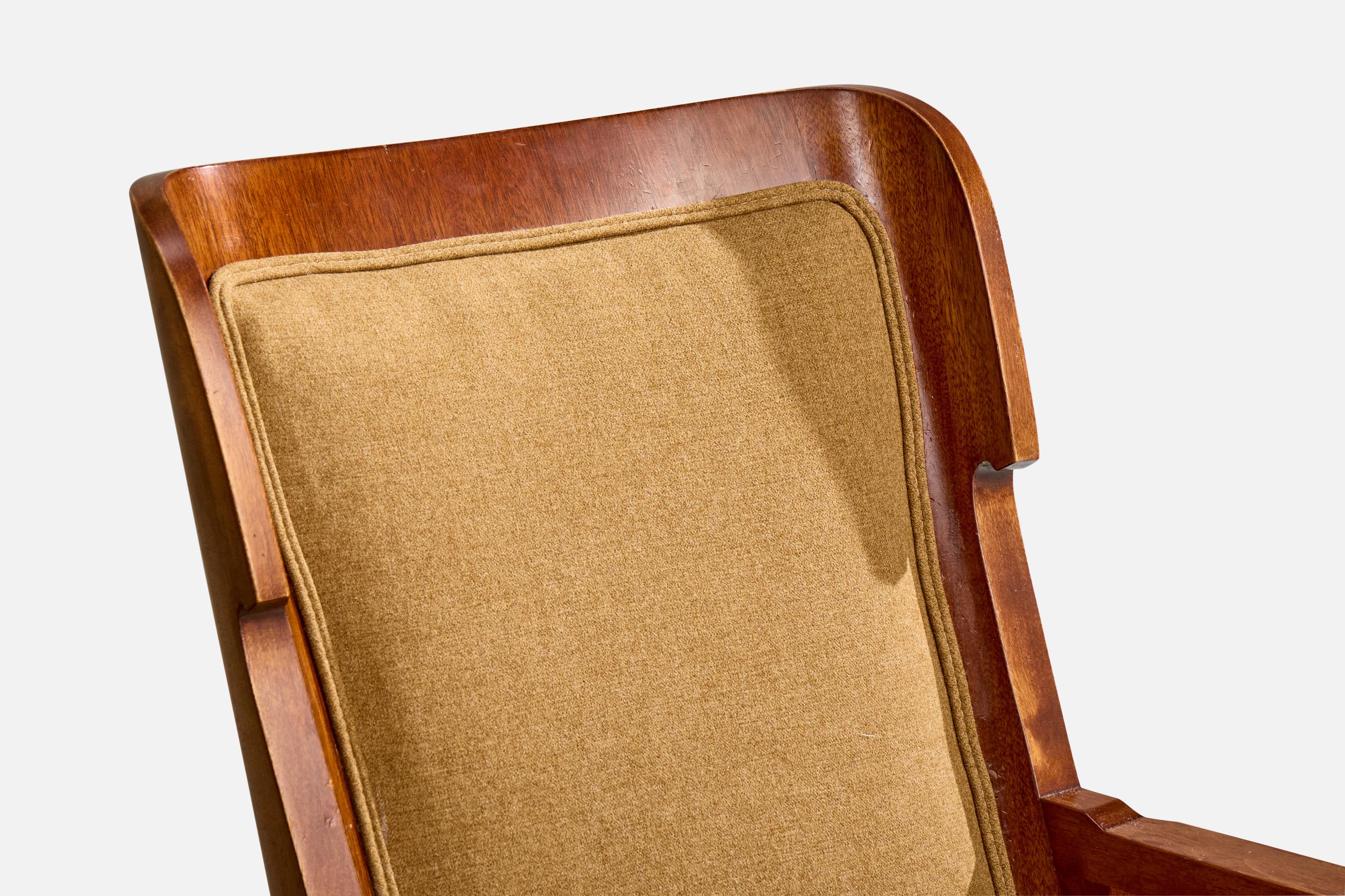 Swedish Designer, Lounge Chairs, Birch, Fabric, Sweden, 1900 For Sale 5