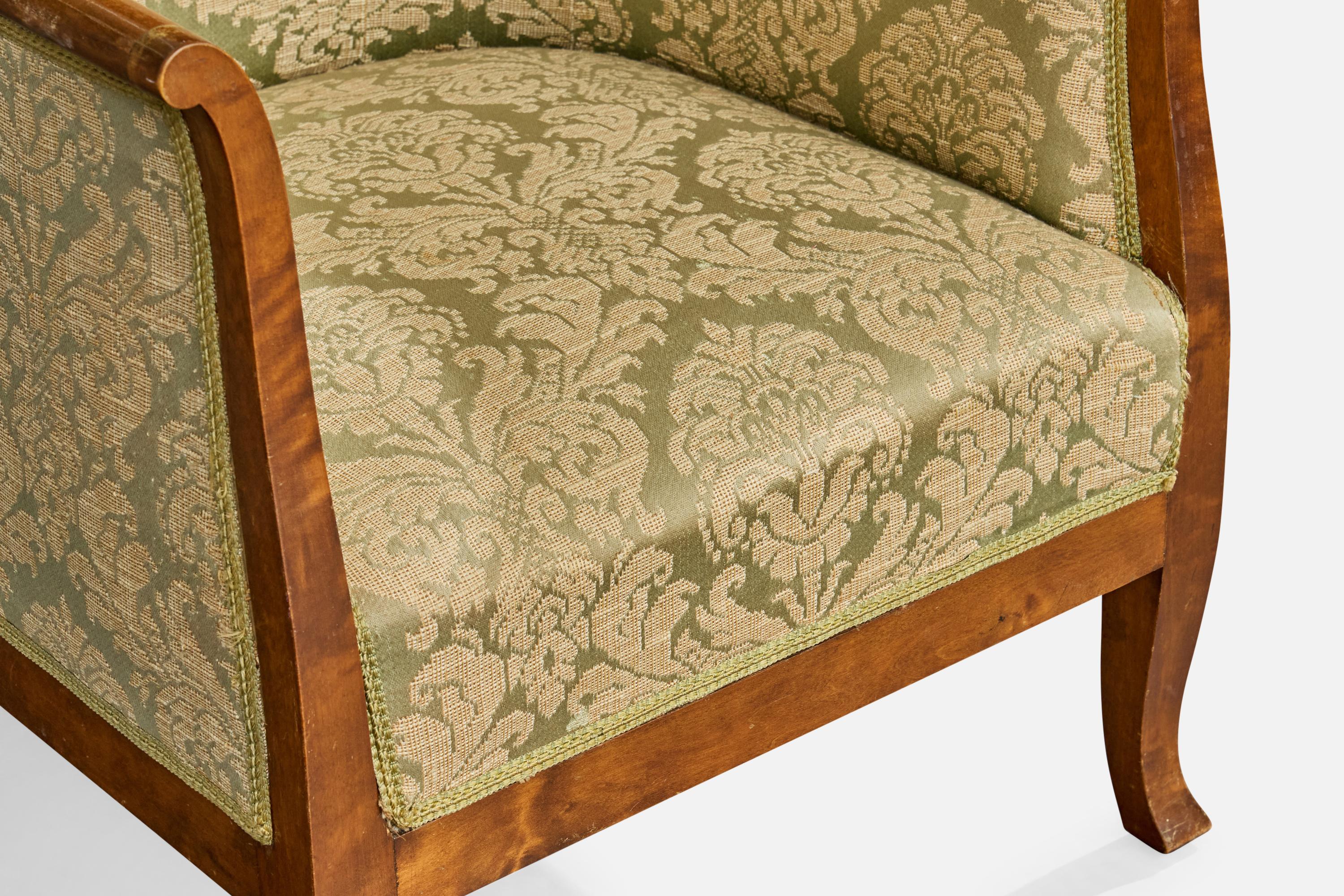 Designer suédois, fauteuils de salon, bouleau, tissu, Suède, années 1930 en vente 5