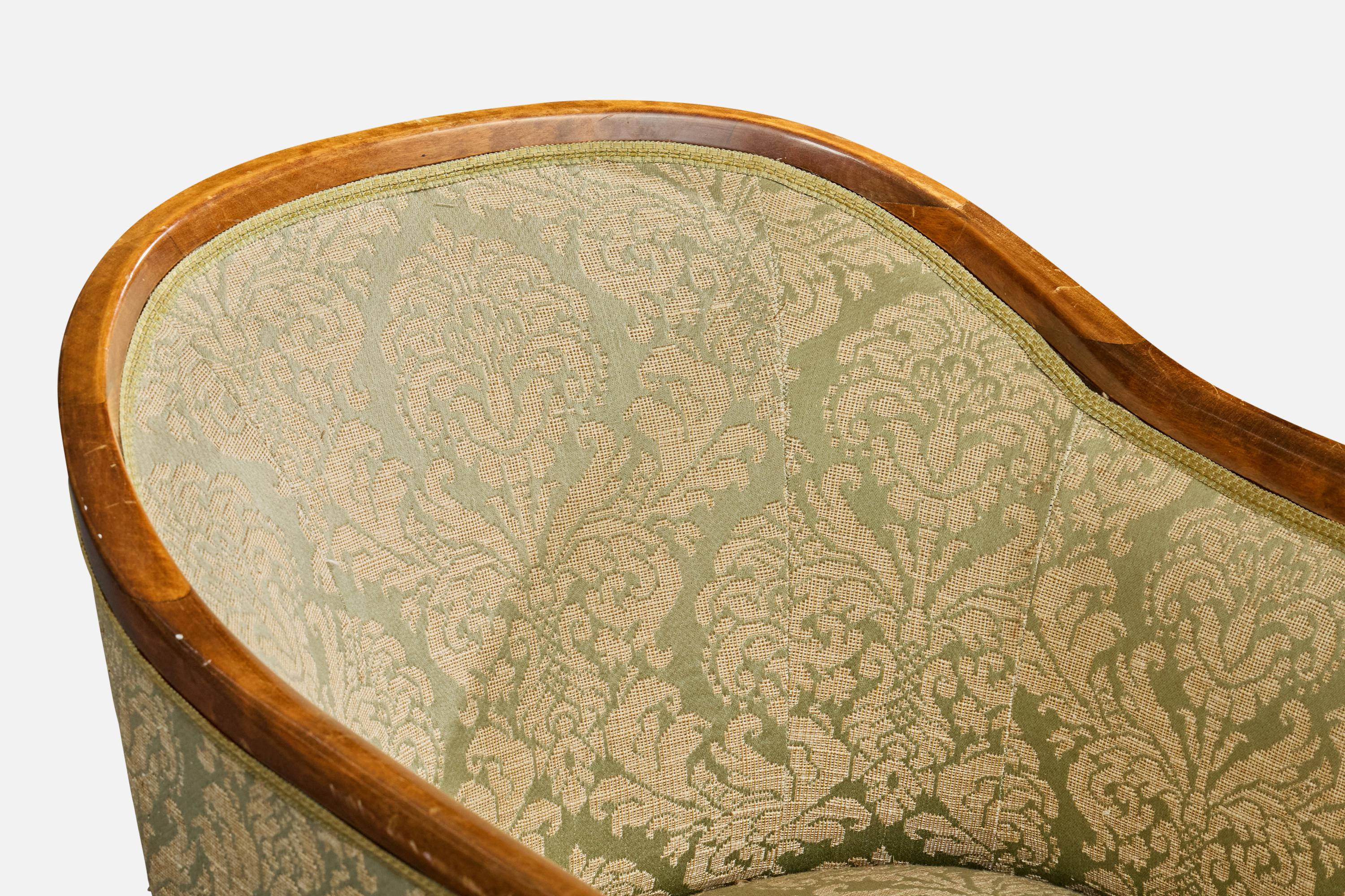 Designer suédois, fauteuils de salon, bouleau, tissu, Suède, années 1930 en vente 2