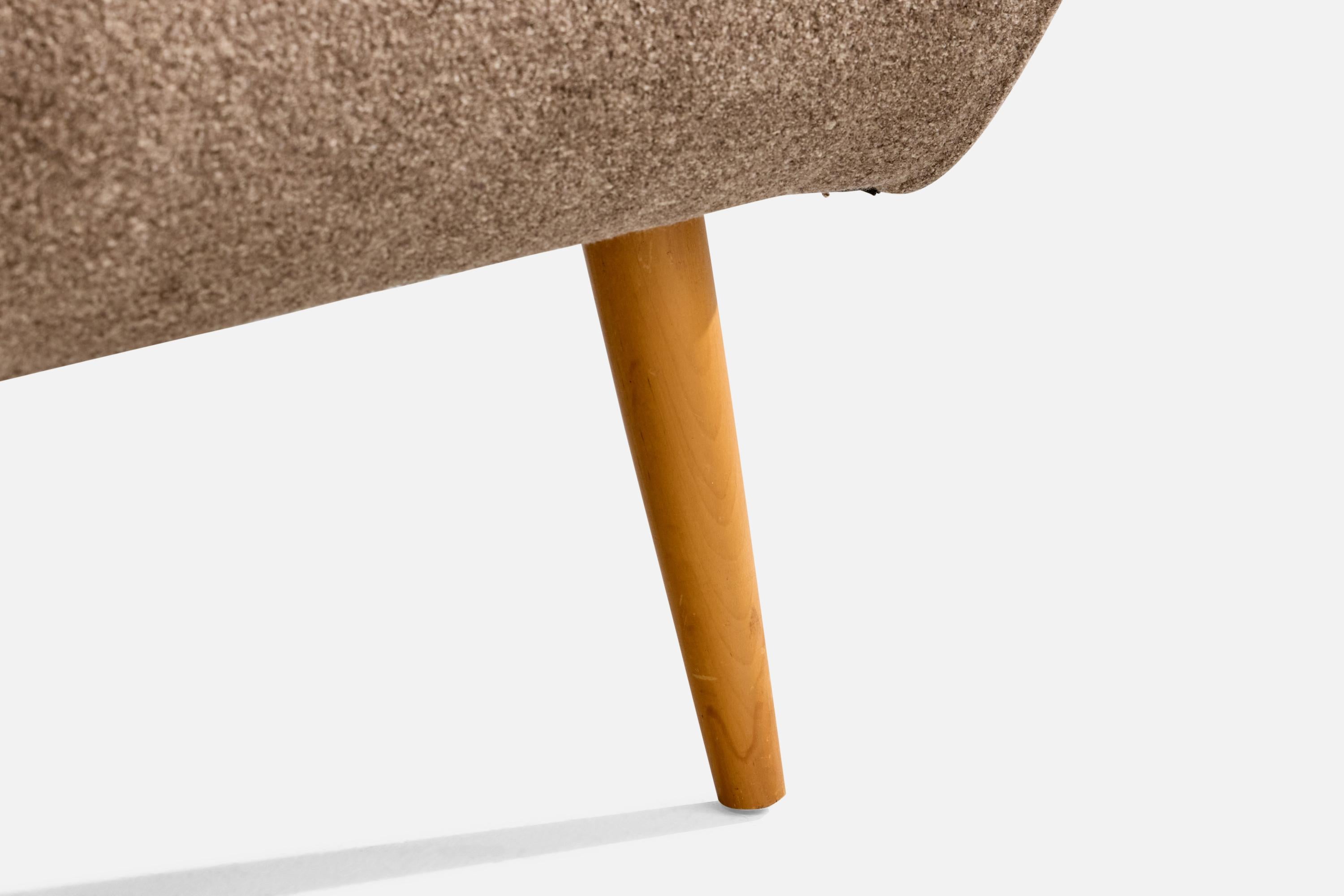 Swedish Designer, Lounge Chairs, Birch, Fabric, Sweden, 1940s For Sale 9