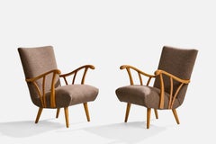 Designer svedese, sedie da salotto, betulla, tessuto, Svezia, anni '1940