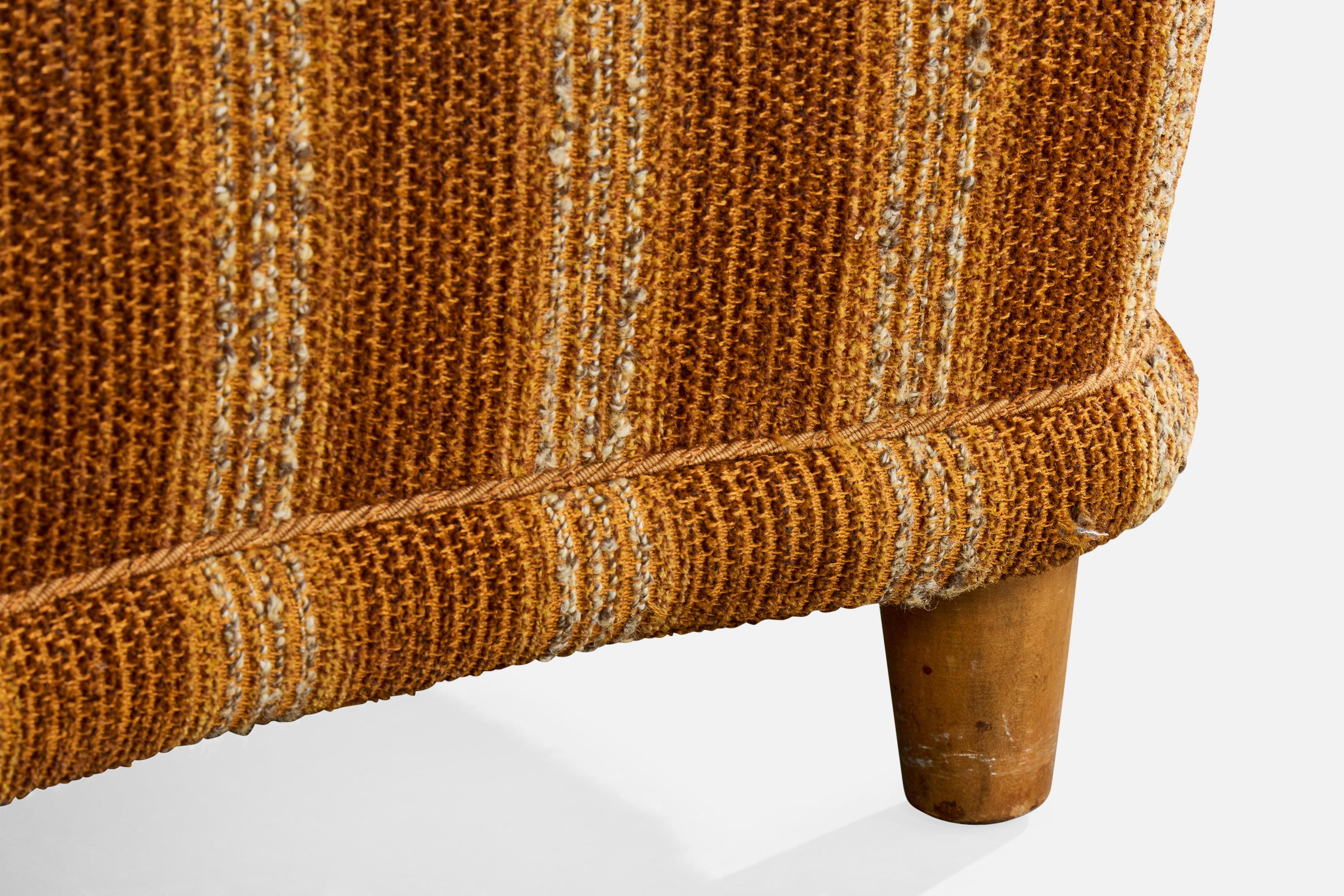 Swedish Designer, Lounge Chairs, Fabric, Wood, Sweden, 1940s en vente 6