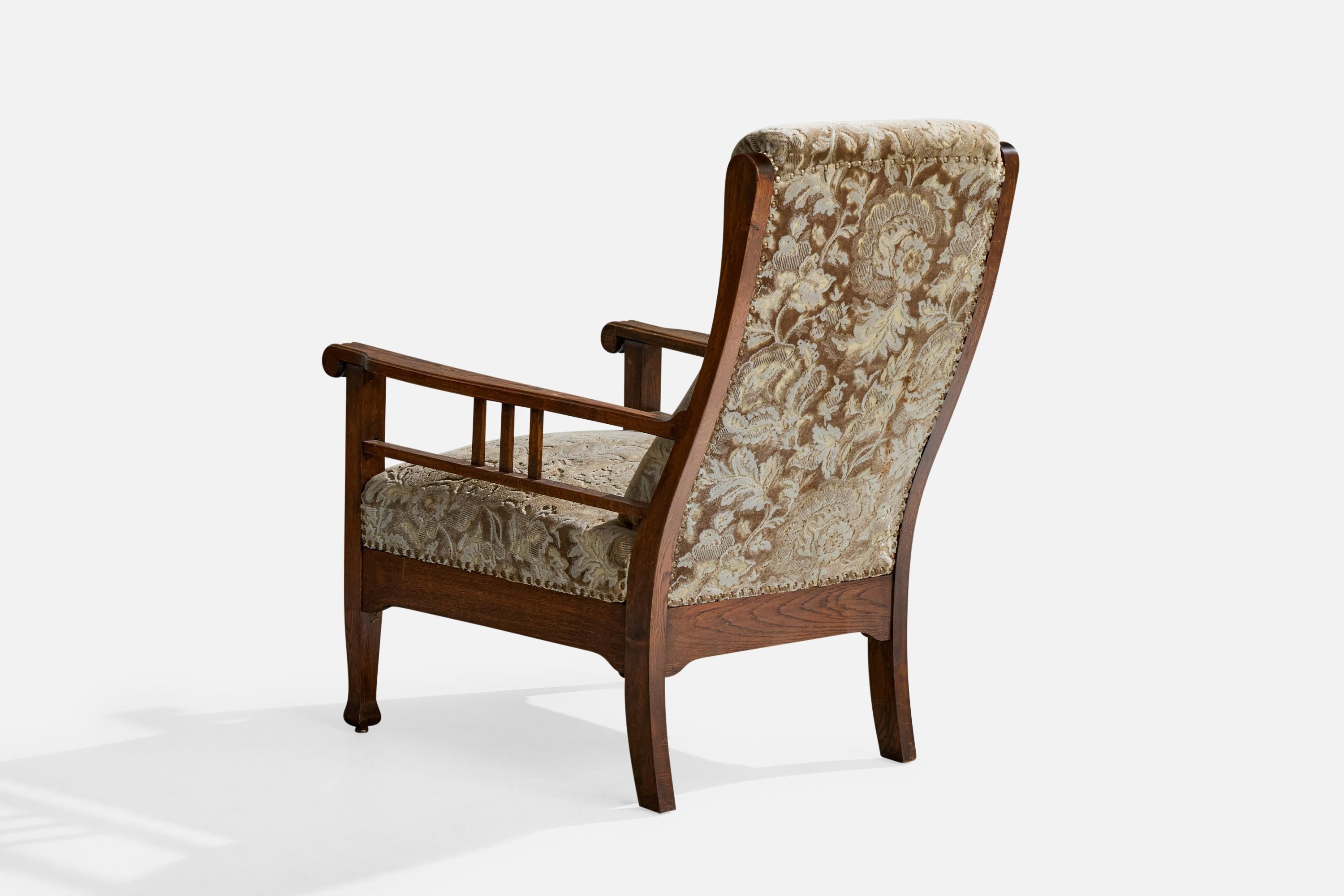 Tessuto Designer svedese, Sedie da salotto, Oak, Fabrice, Svezia, 1900 in vendita