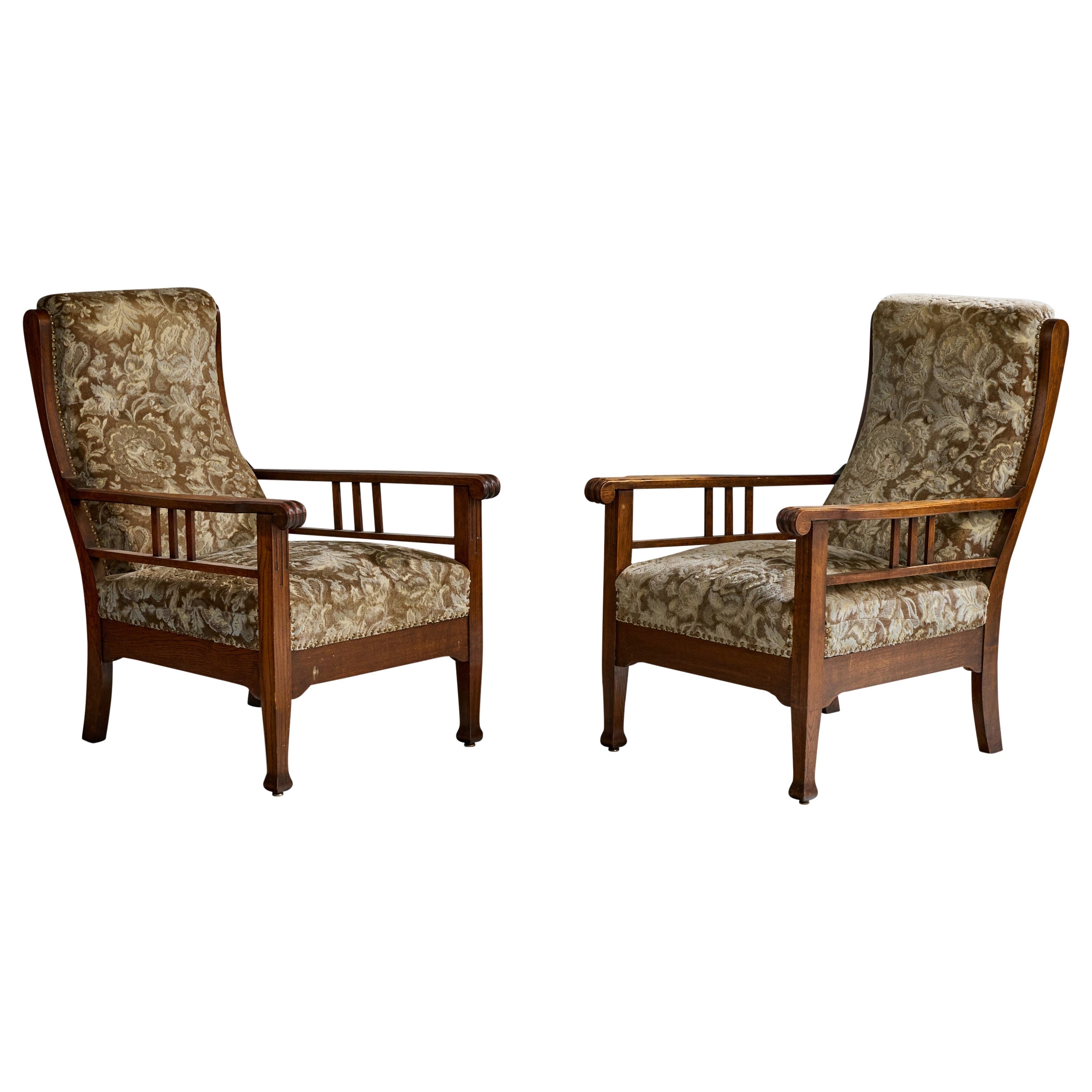 Designer svedese, Sedie da salotto, Oak, Fabrice, Svezia, 1900