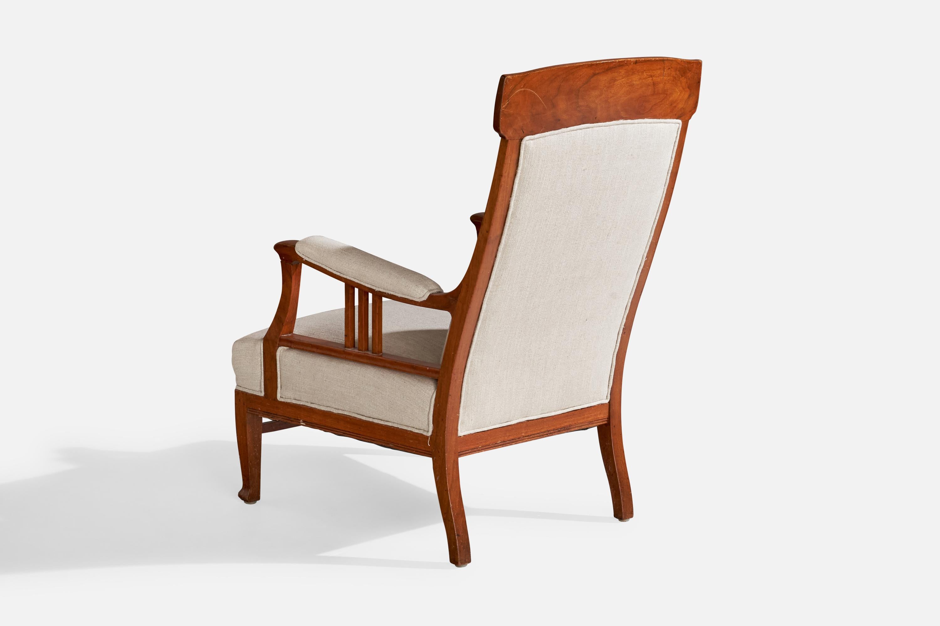 Swedish Designer, Lounge Chairs, Oak, Fabric, Sweden, 1900s 7