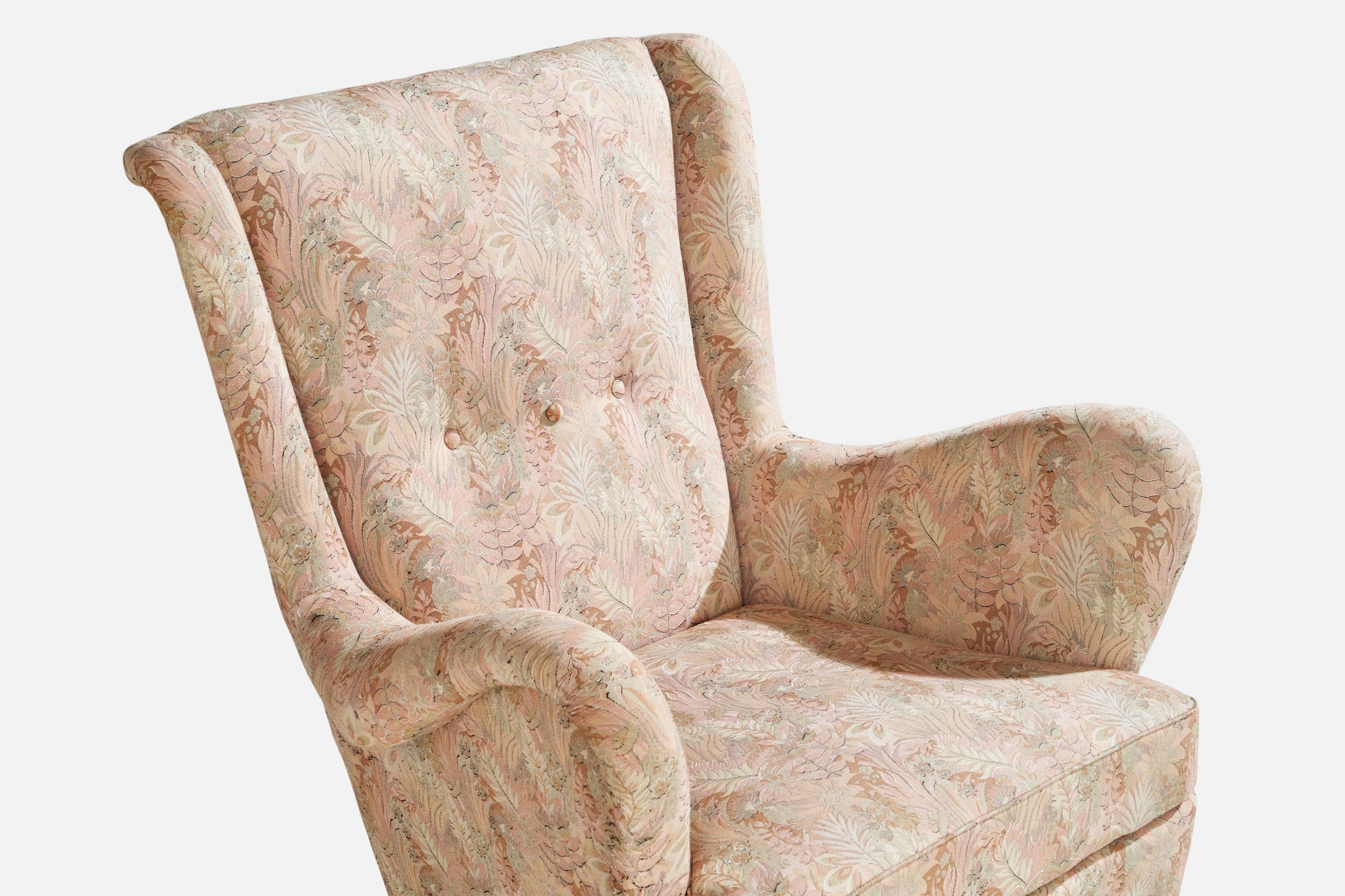 Designer suédois, fauteuils de salon, chêne, tissu, Suède, années 1940 en vente 6