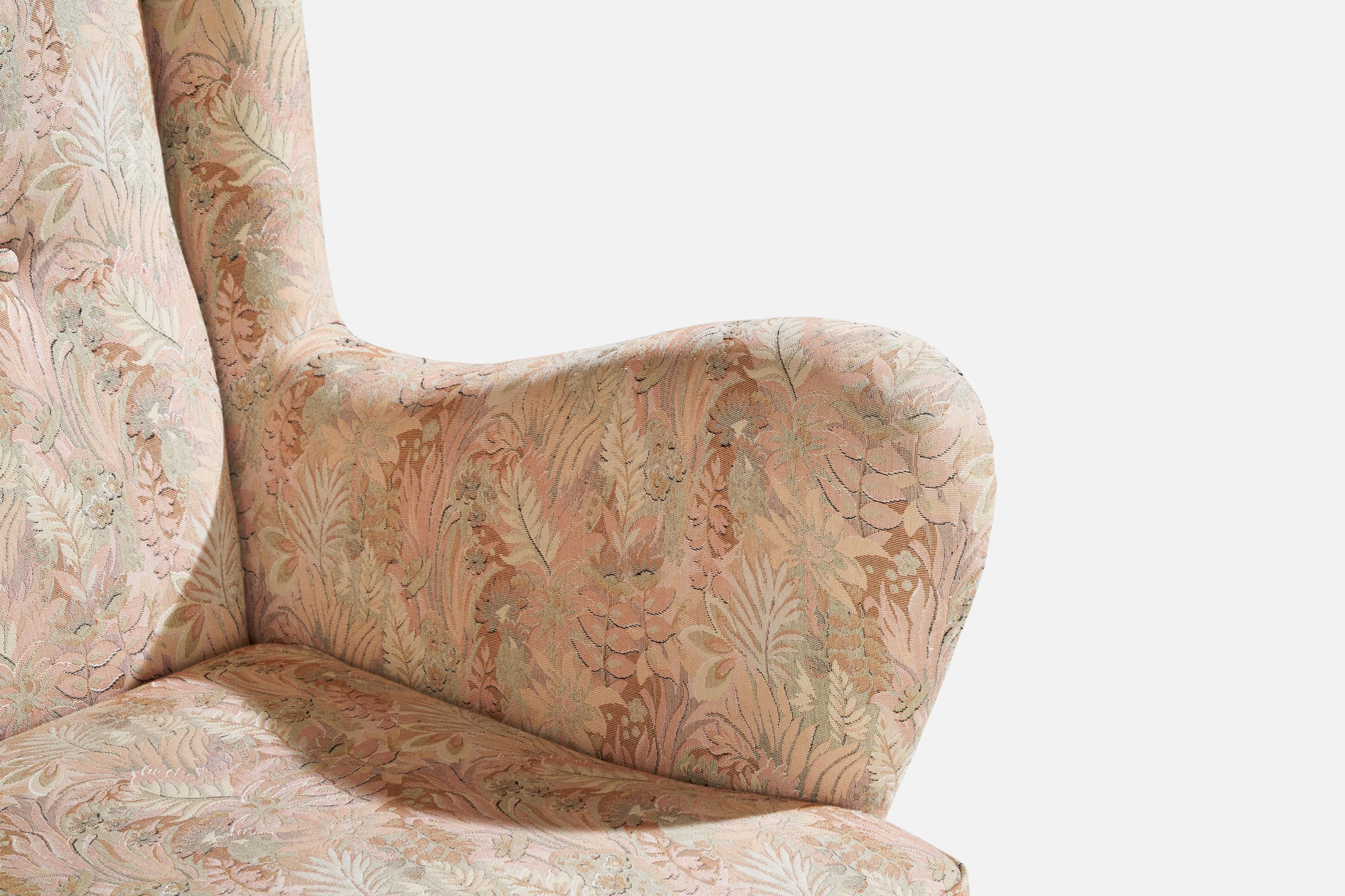 Designer suédois, fauteuils de salon, chêne, tissu, Suède, années 1940 en vente 8