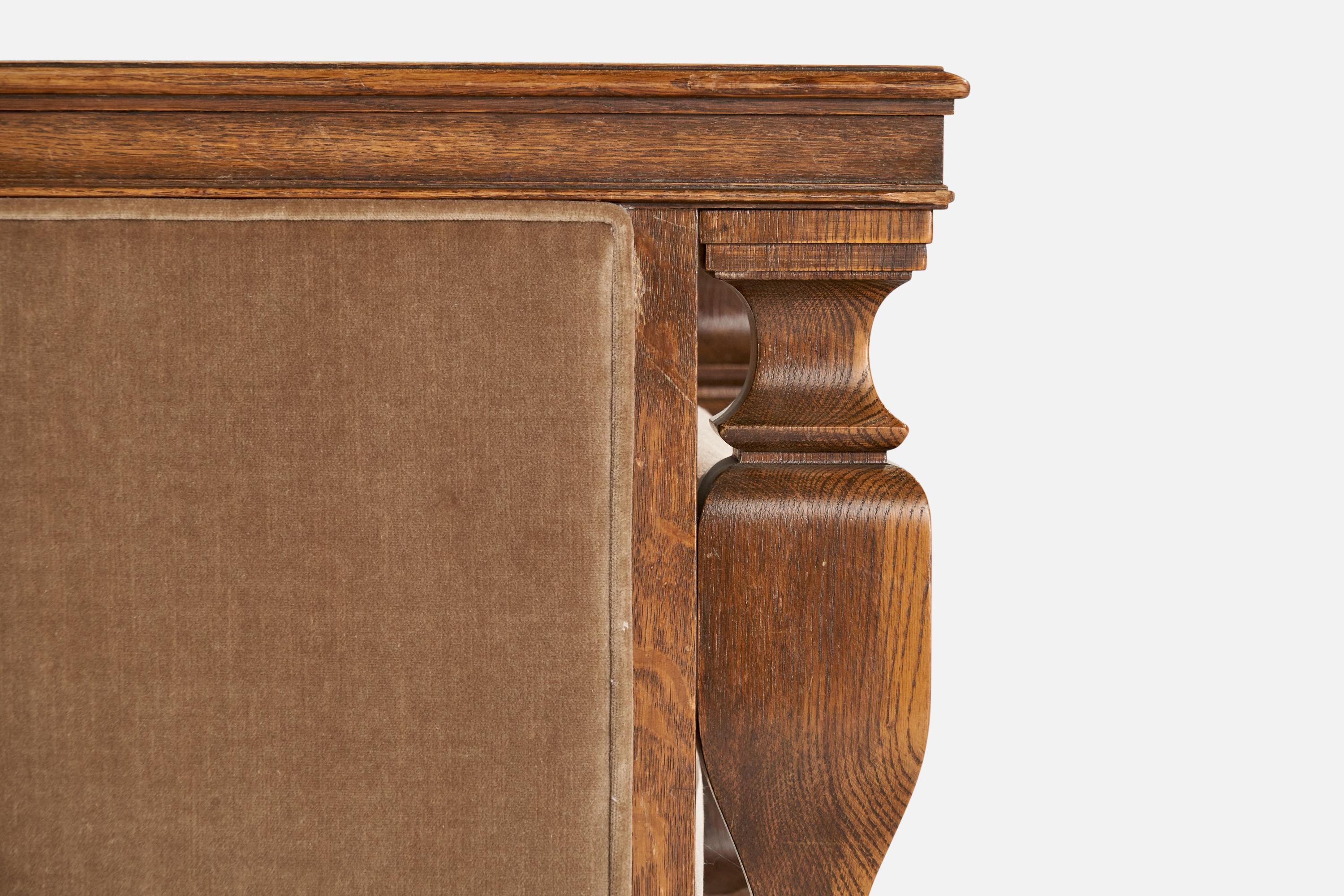 Designer suédois, fauteuils de salon, chêne, velours, Suède, années 1930 en vente 7
