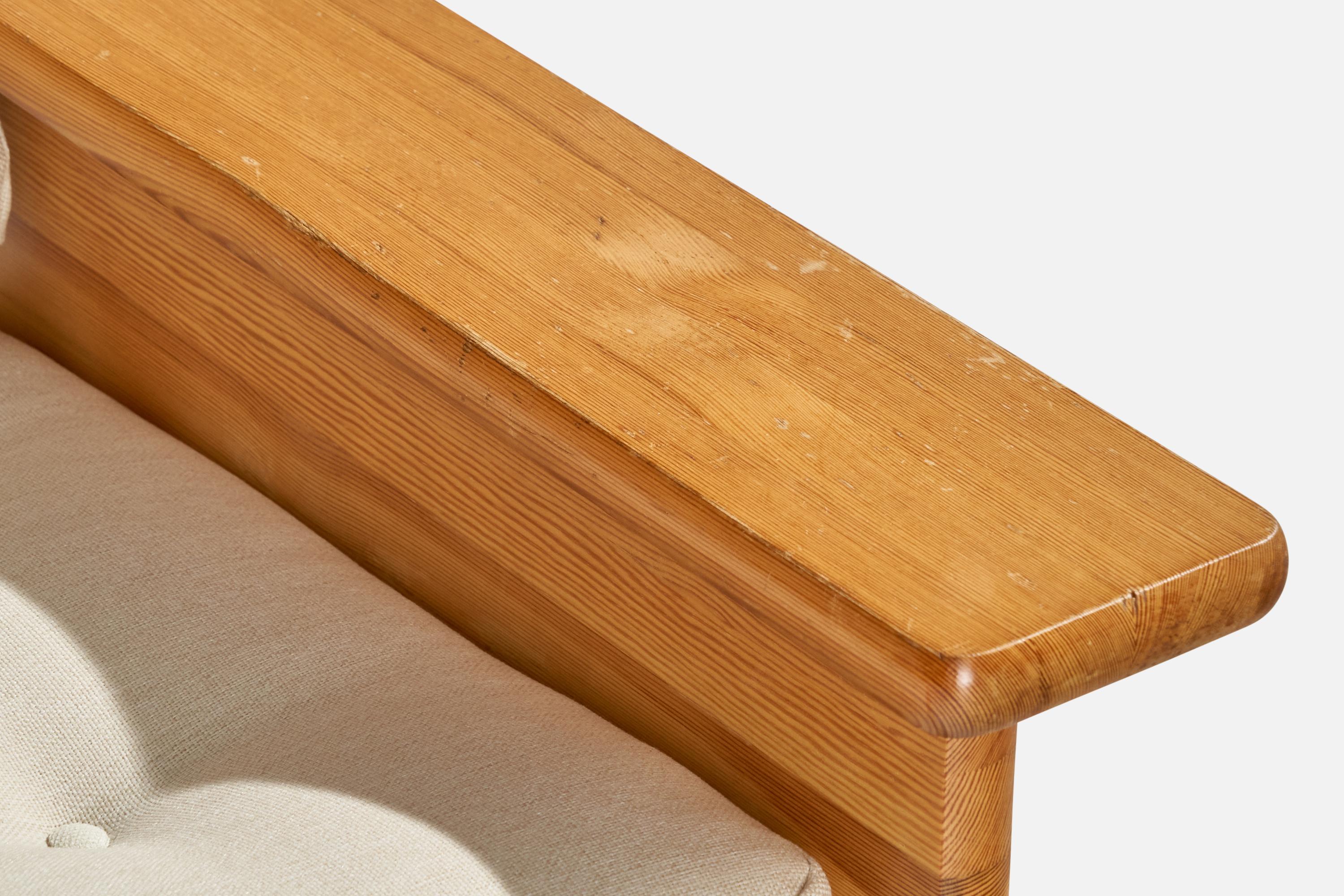 Designer suédois, fauteuils de salon, pin, tissu, Suède, 1970 en vente 7