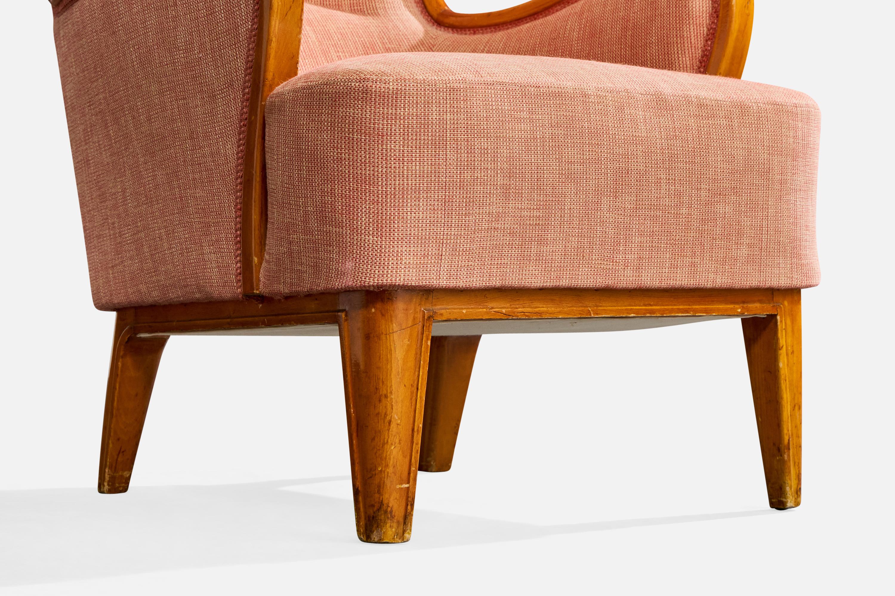 Designer suédois, fauteuils de salon, bois, tissu, Suède, années 1930 en vente 5