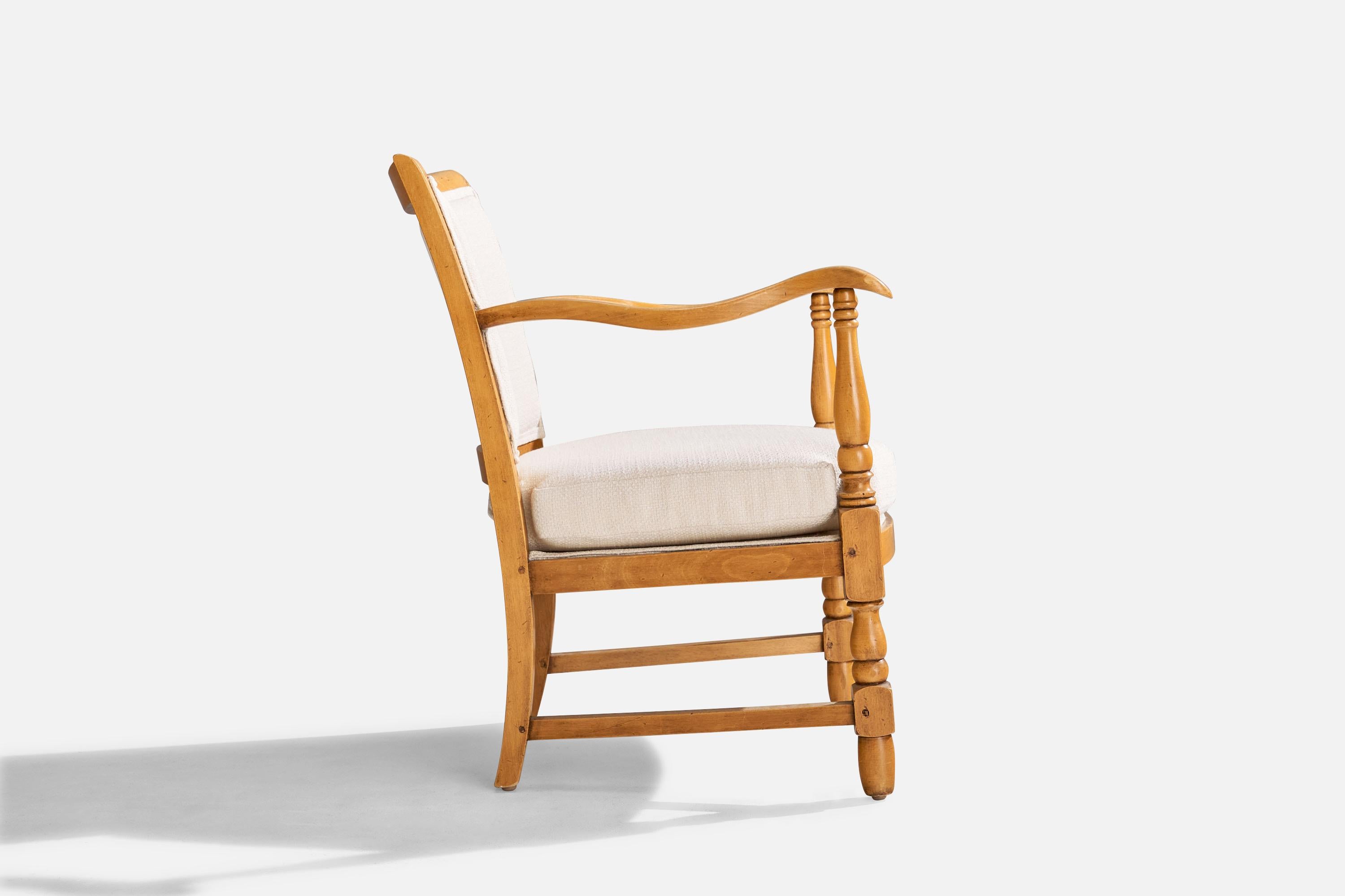 Designer suédois, fauteuils de salon, bois, tissu, Suède, années 1930 en vente 2