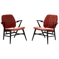 Designer svedese, Sedie da salotto, Wood, Velluto, Svezia, anni '1950