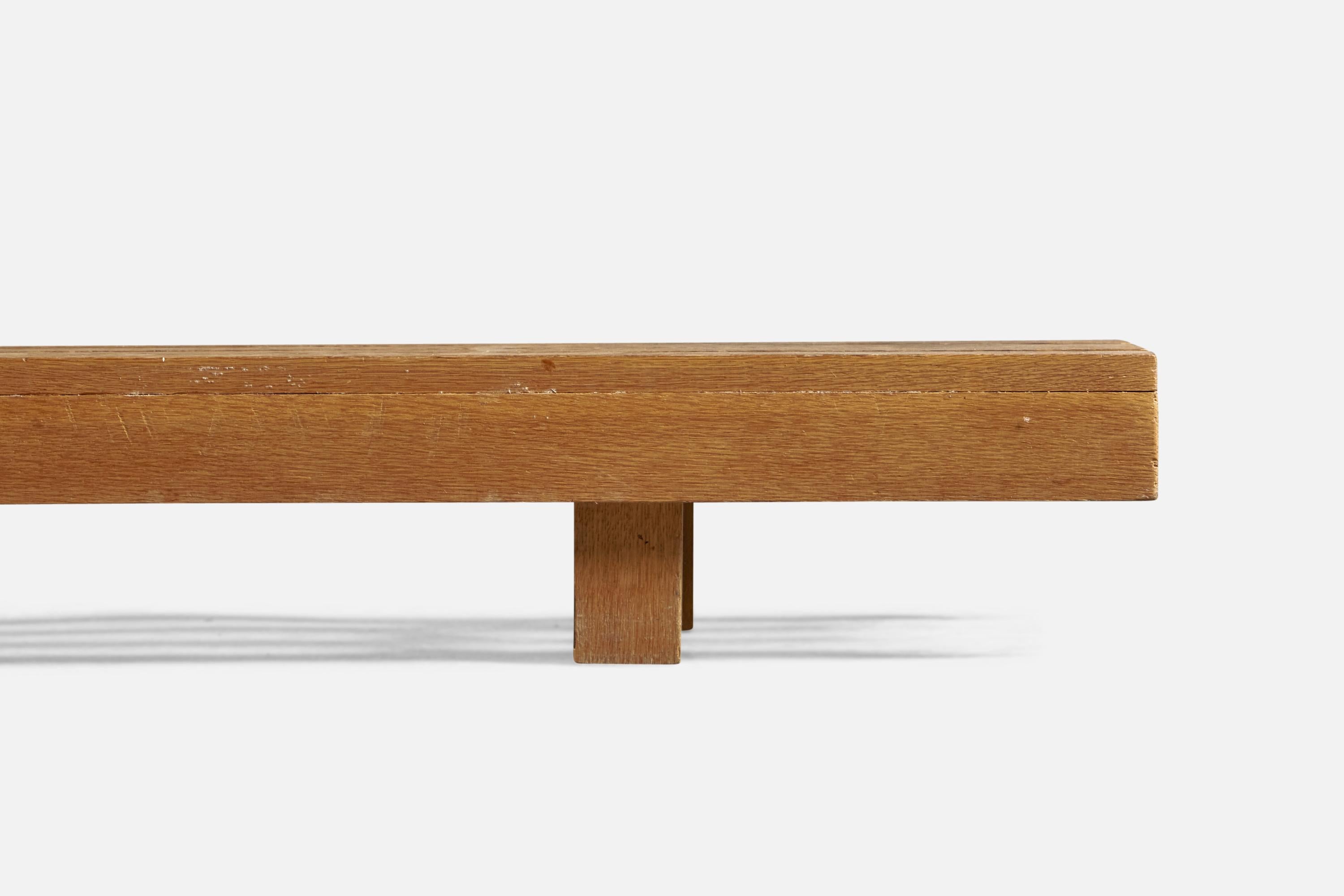 Swedish Designer, Low Bench, Pine, Sweden, 1970s In Fair Condition For Sale In High Point, NC