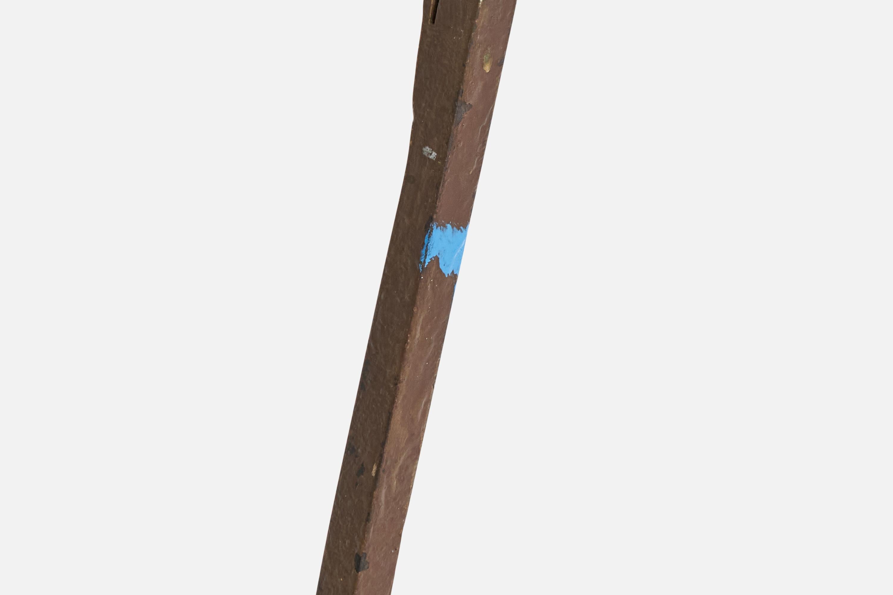 Schwedischer Designer, niedrige Konsole, Eisen, Holz, Schweden, 1960er Jahre im Angebot 5