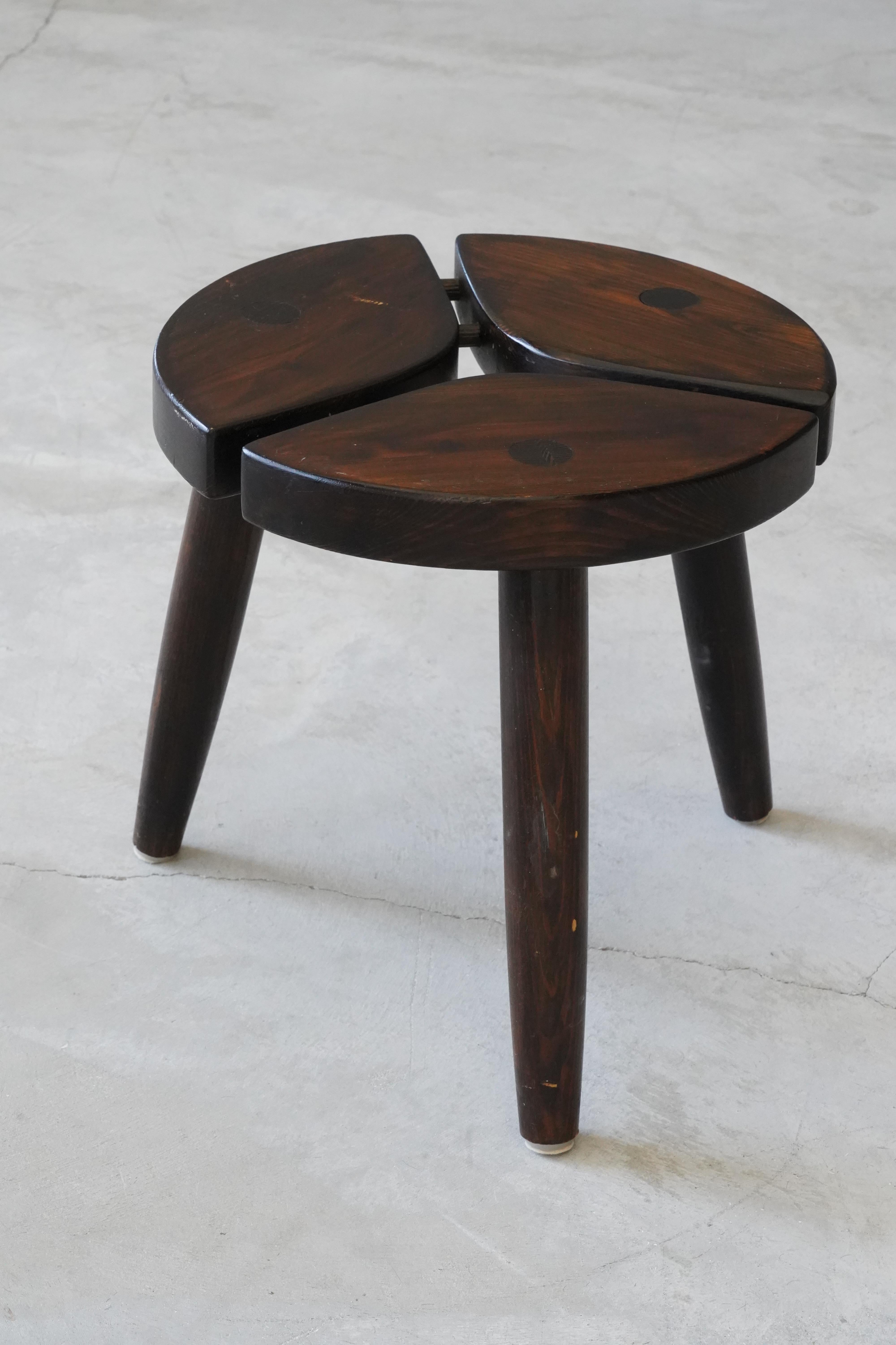 A Swedish pinewood stool. By unknown designer, c. 1960s. Features pure and simple form and revealed joinery.





  