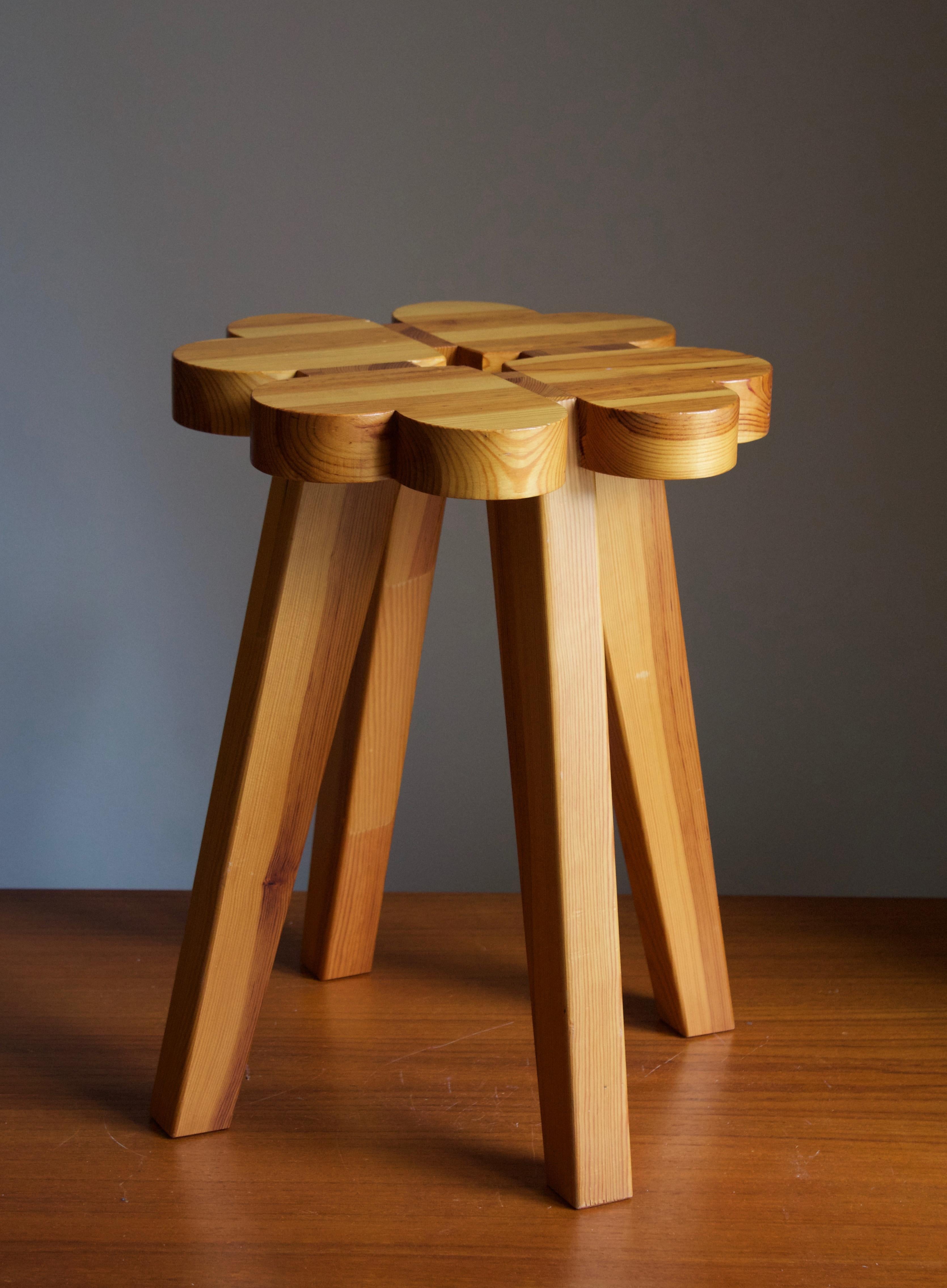 A Swedish pinewood stool. By unknown designer, c. 1970s.





  