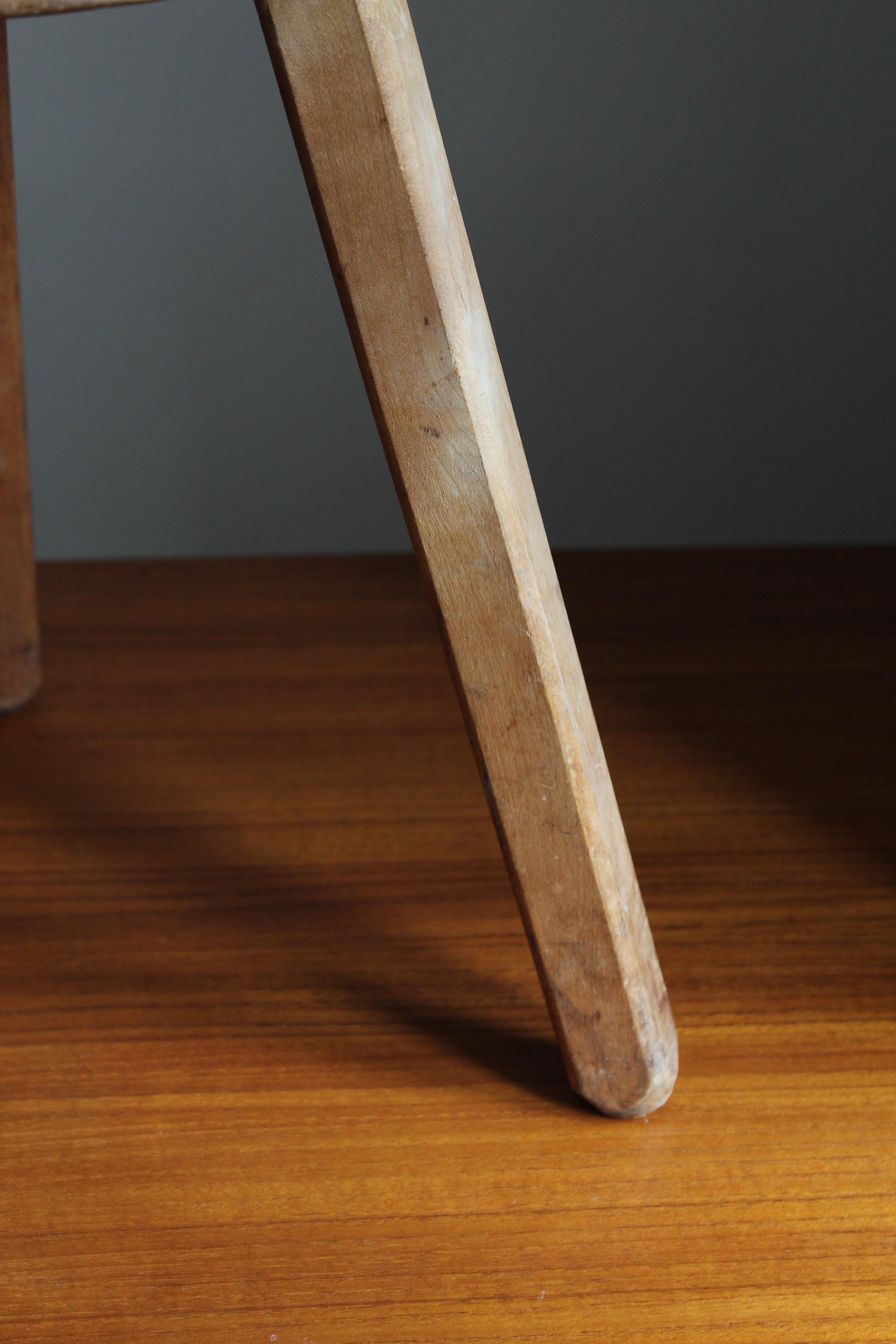 Late 20th Century Swedish Designer, Minimalist Stool, Solid Wood, 1970s