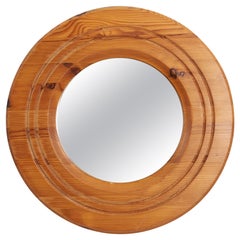 Schwedischer Designer, Spiegel, Kiefer, Spiegelglas, Schweden, 1970er Jahre