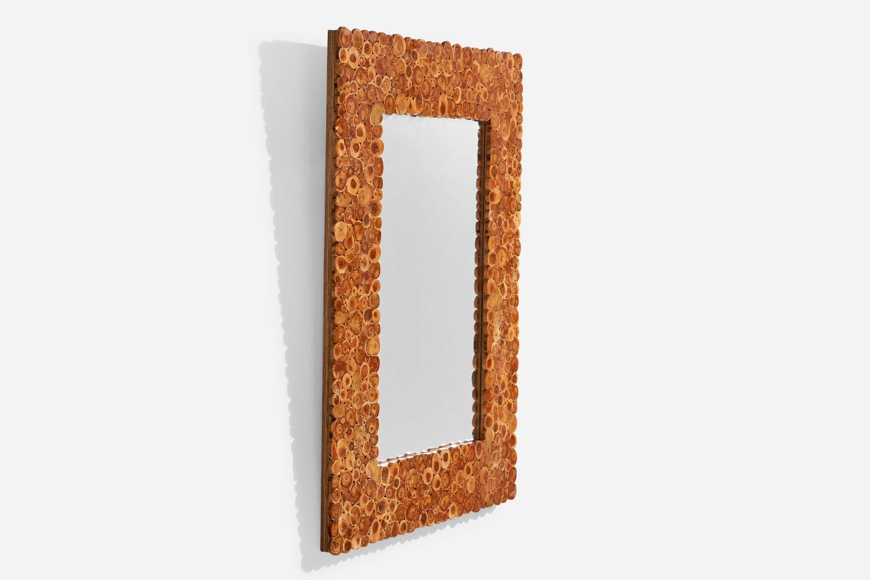 Postmoderne Miroir de designer suédois, bois, Suède, années 1970 en vente