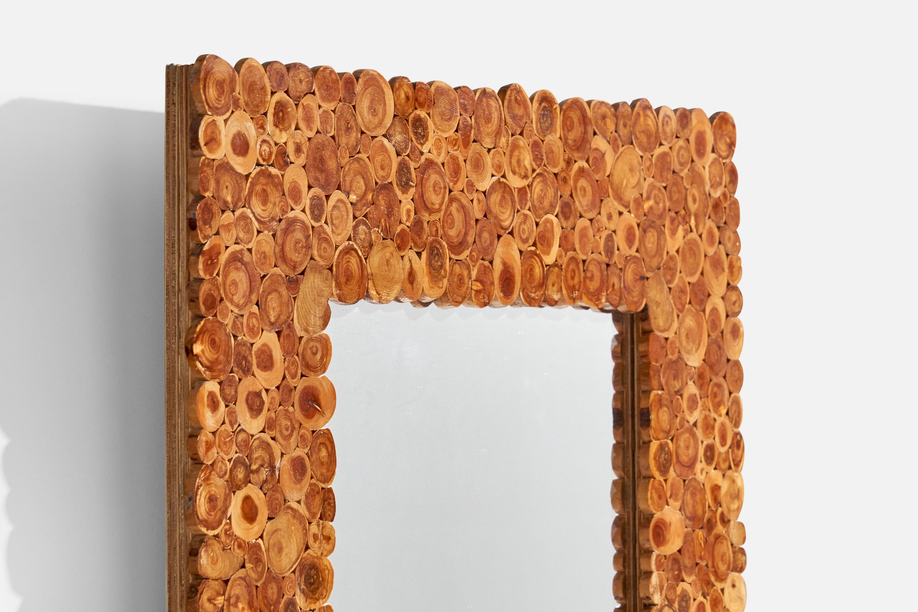 Suédois Miroir de designer suédois, bois, Suède, années 1970 en vente