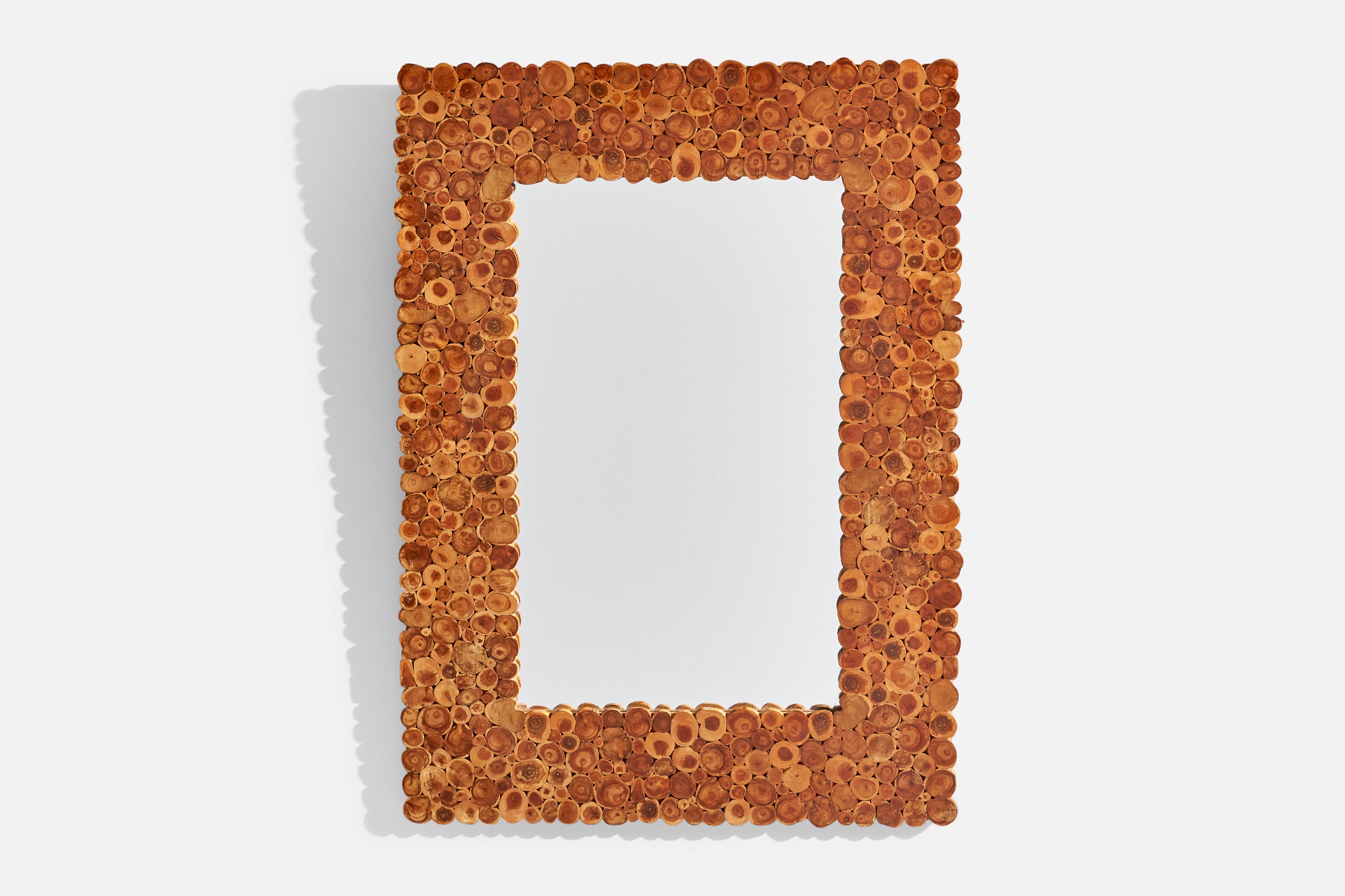 Miroir de designer suédois, bois, Suède, années 1970