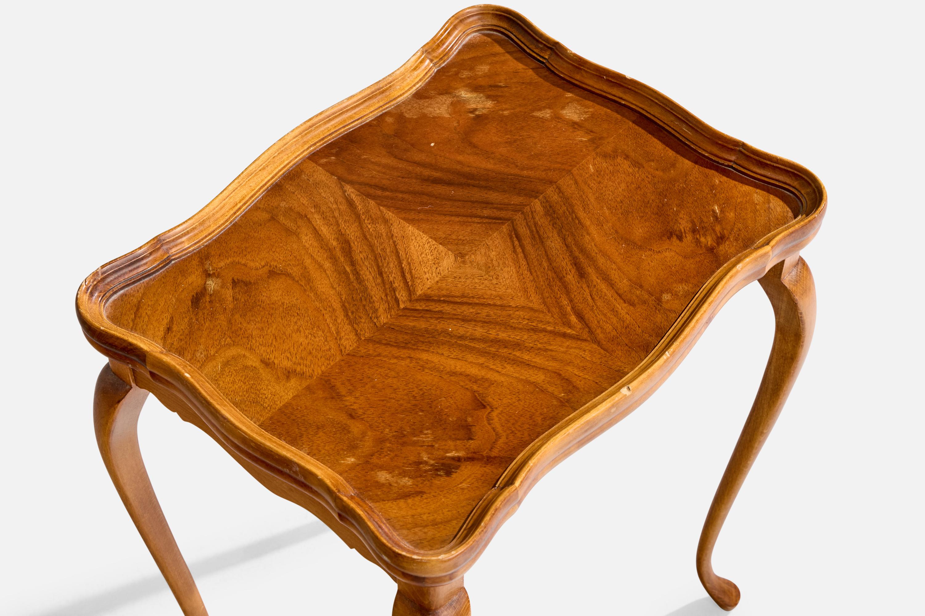 Swedish Designer, Nesting Tables, Birch, Walnut, Sweden, 1920s For Sale 6