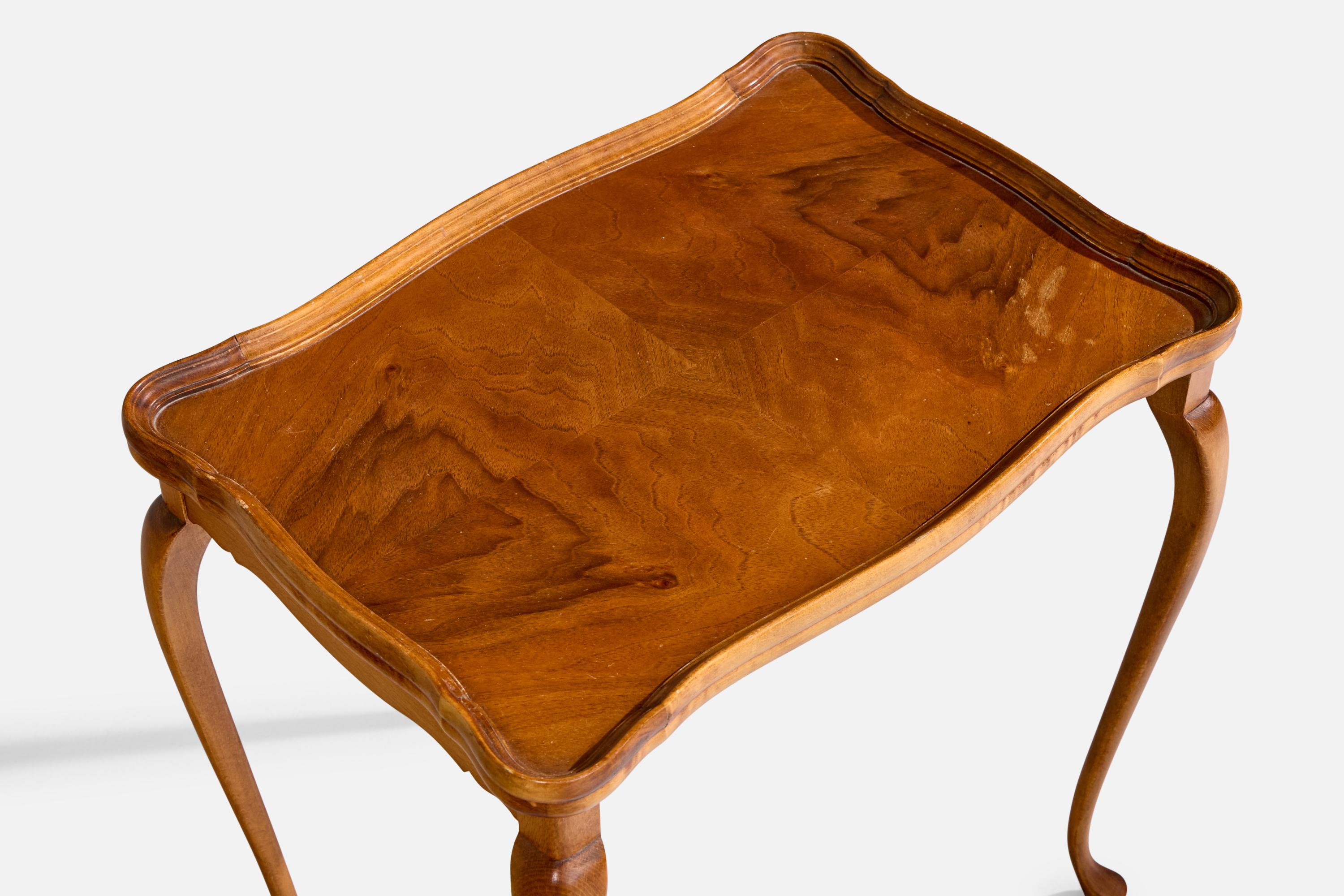 Swedish Designer, Nesting Tables, Birch, Walnut, Sweden, 1920s For Sale 5