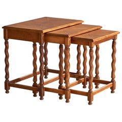 Designer svedese, Tavoli da nido, Oak, Svezia, anni '30