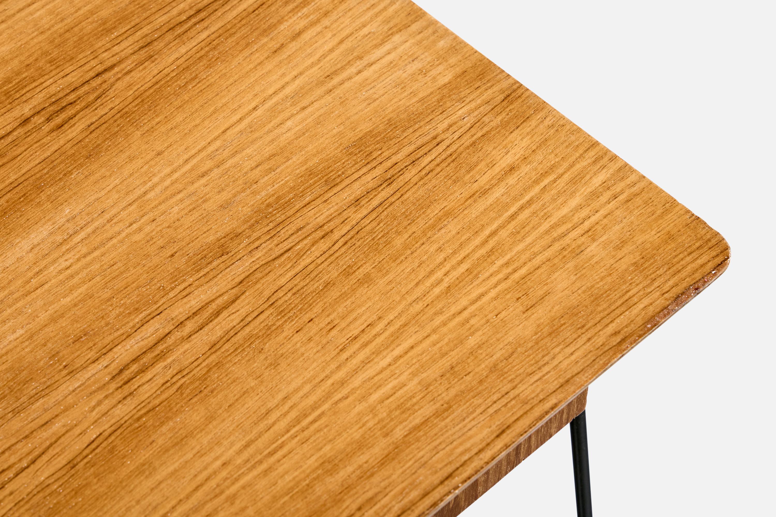 Schwedischer Designer, Nachttische, Teak, Messing, Metall, Schweden, 1950er Jahre im Angebot 5