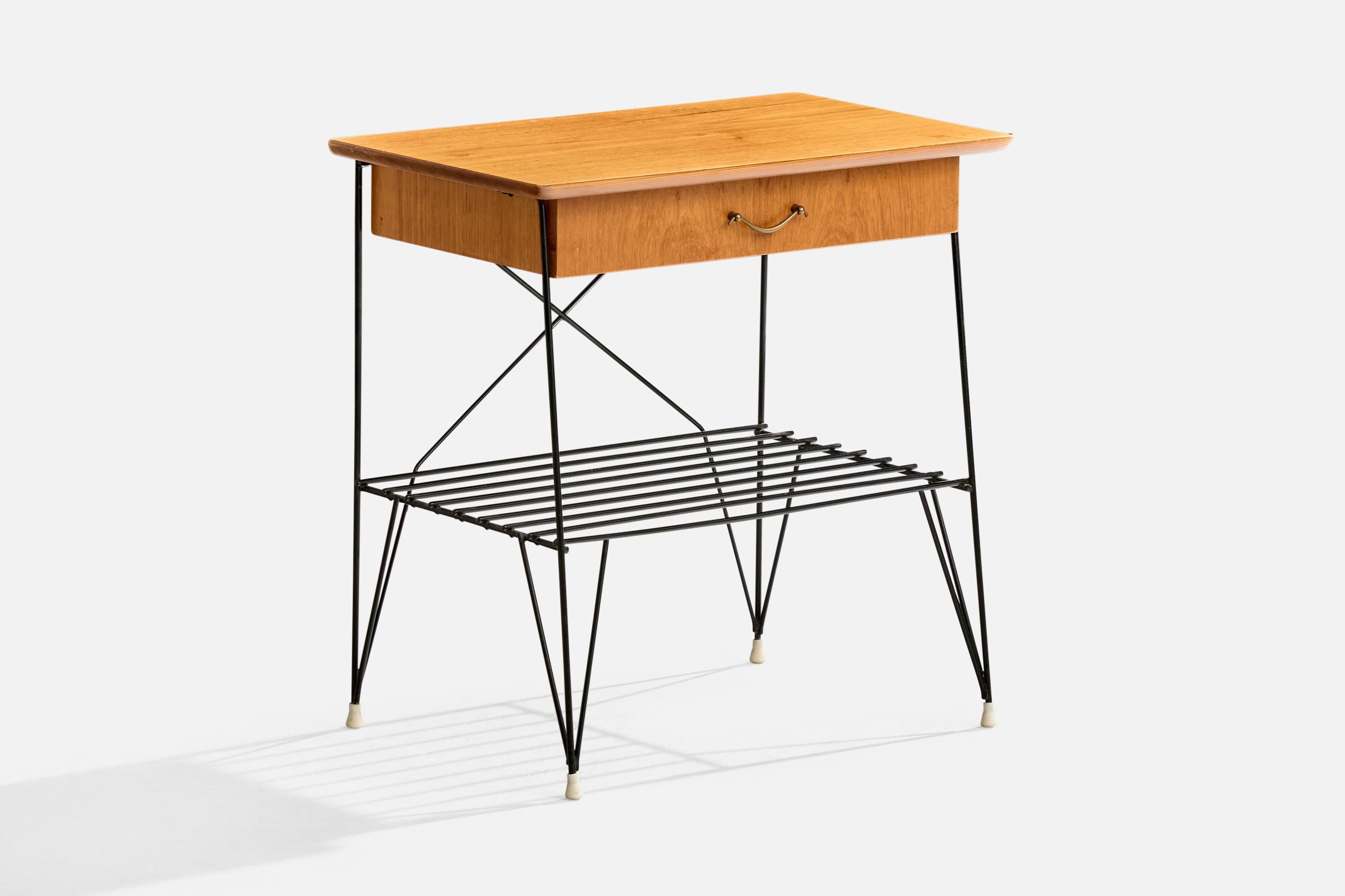 Svedese Design svedese, Comodini, Teak, Ottone, Metallo, Svezia, anni '50 in vendita
