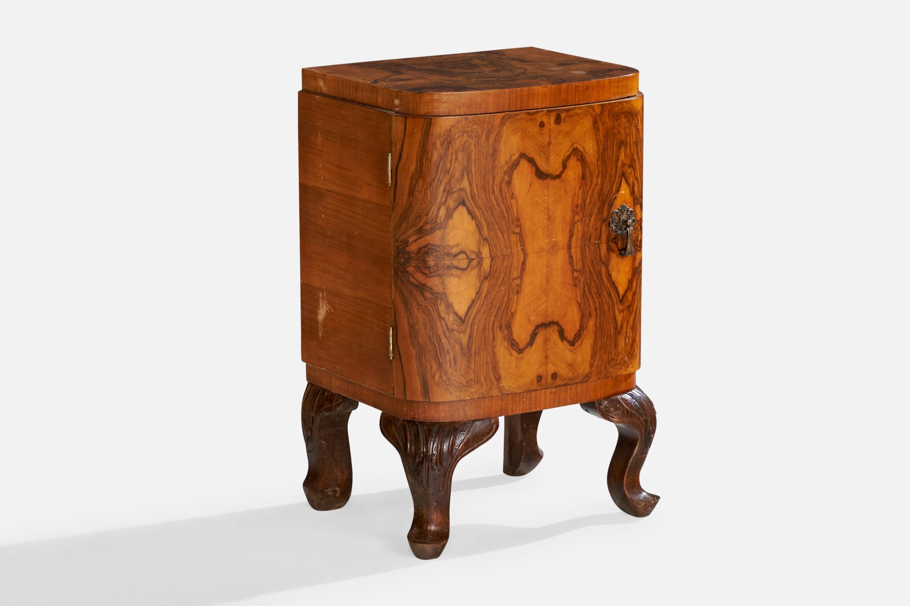 Swedish Designer, Nightstands, Birch, Brass, Sweden, 1900s 4