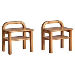 Swedish Designer, Nightstands, Oak, Sweden, 1970s Swedish Designer, Nightstands, Oak, Sweden, 1970s