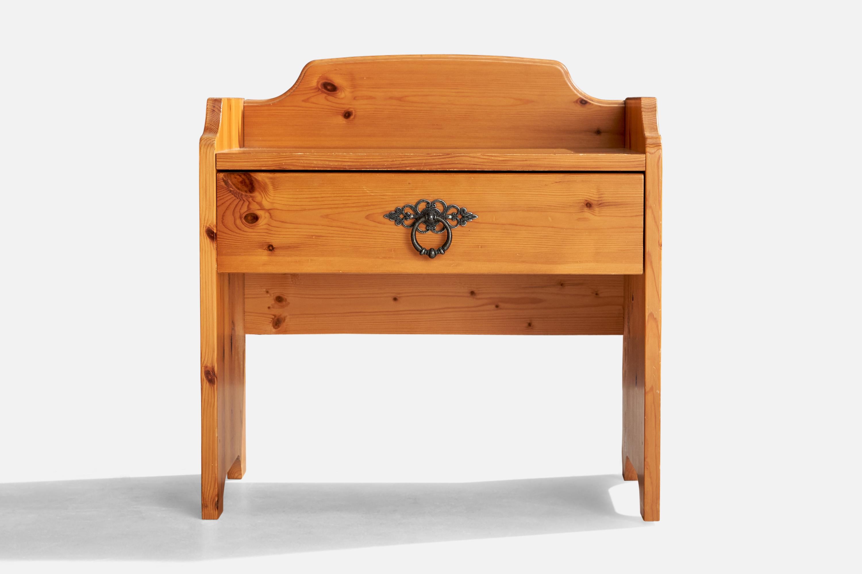 Swedish Designer, Nightstands, Pine, Iron, Sweden, 1980s For Sale 2