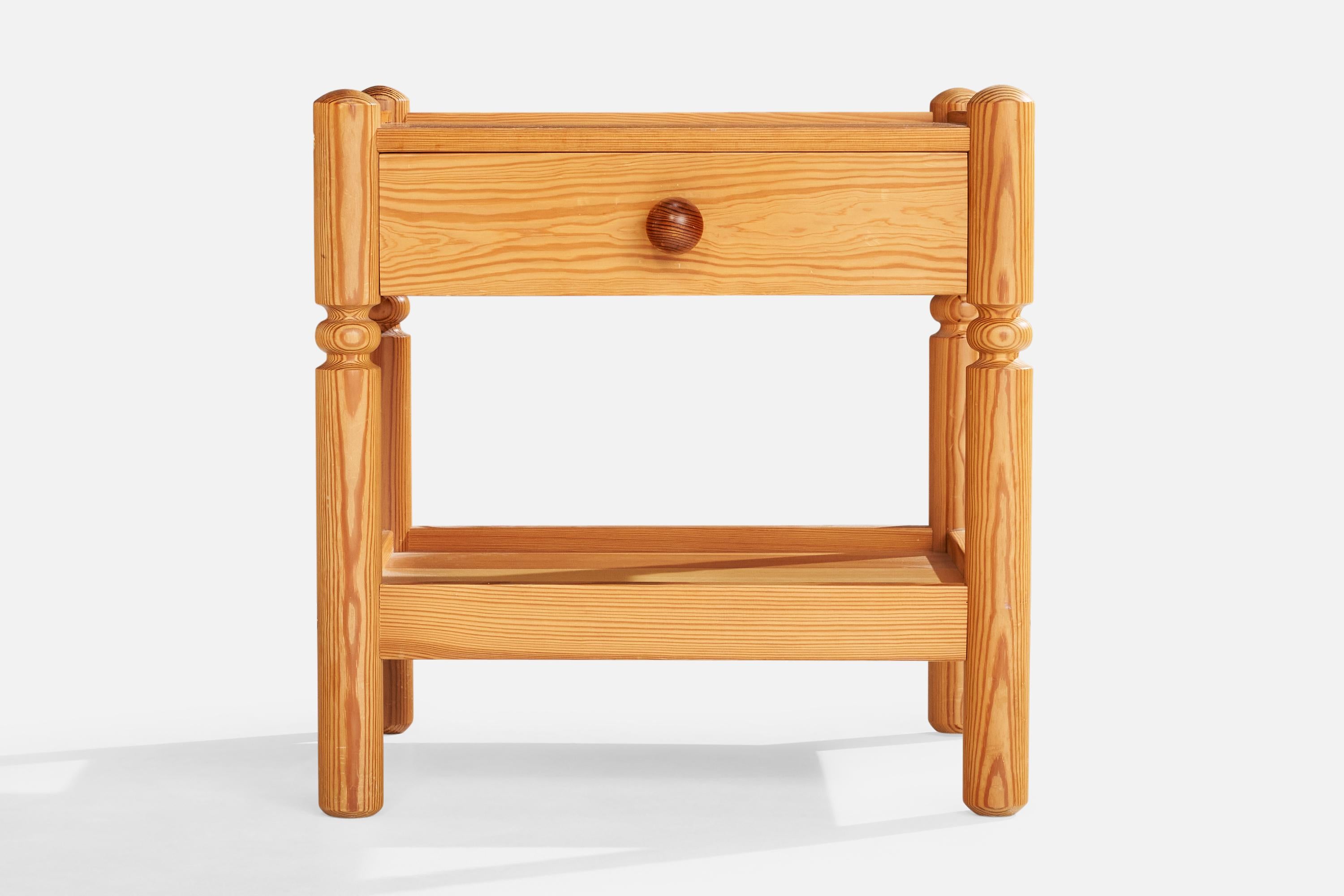 Swedish Designer, Nightstands, Pine, Sweden, 1970s 1
