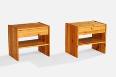 Swedish Designer, Nightstands, Pine, Sweden, 1980s