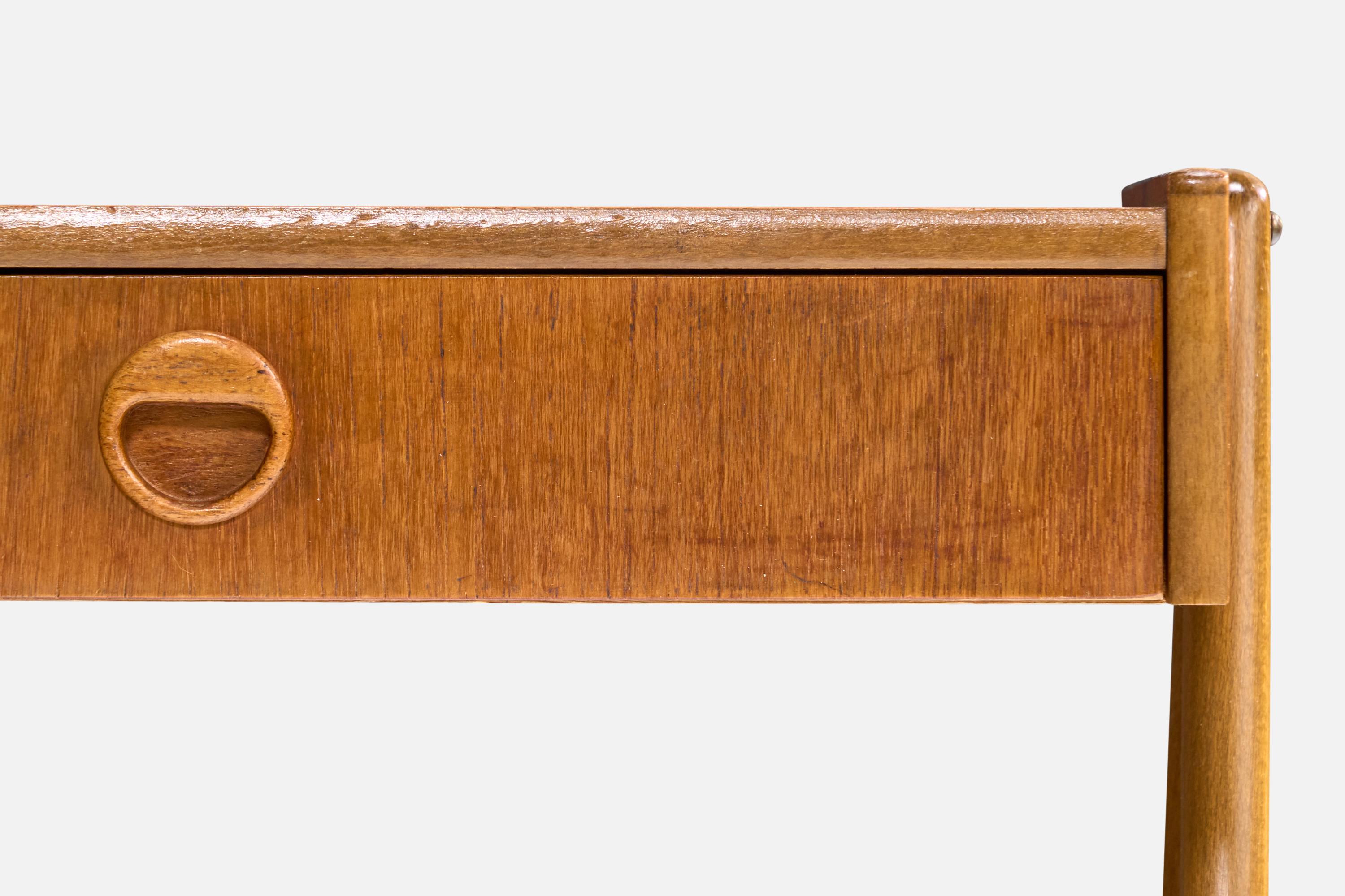Swedish Designer, Nightstands, Teak, Cane, Sweden, 1950s For Sale 3
