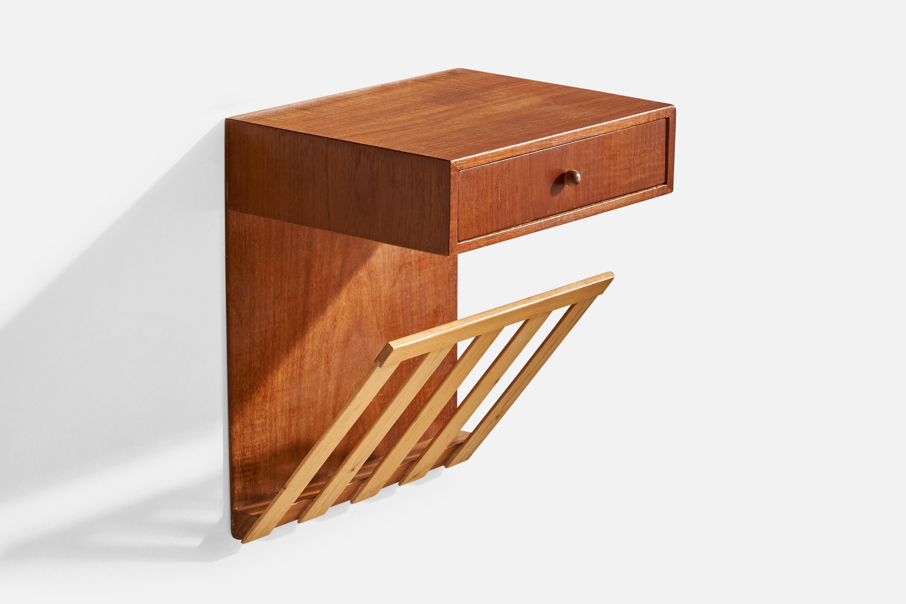 Mid-20th Century Swedish Designer, Nightstands, Teak, Pine, Sweden, 1950s For Sale