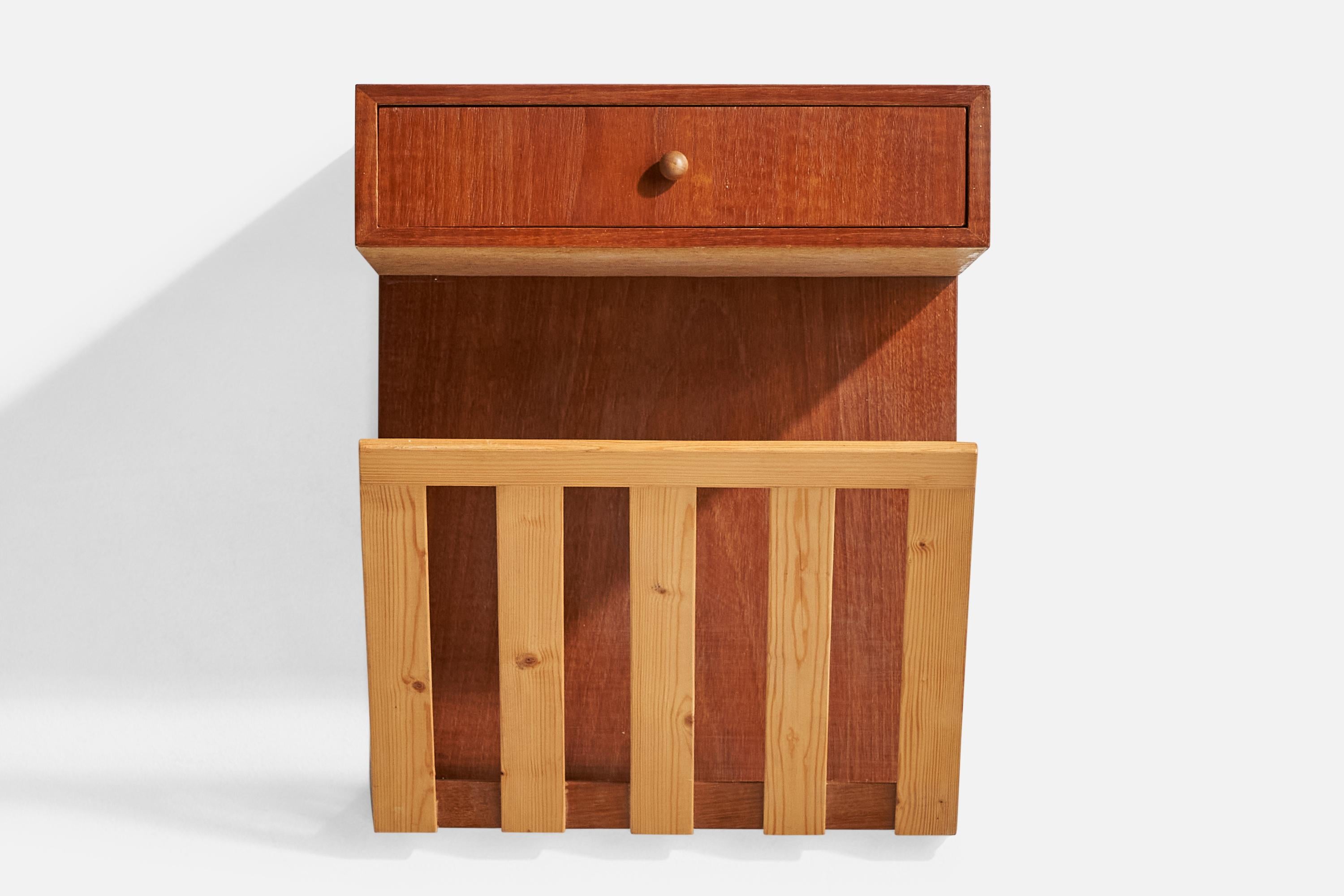 Swedish Designer, Nightstands, Teak, Pine, Sweden, 1950s For Sale 1