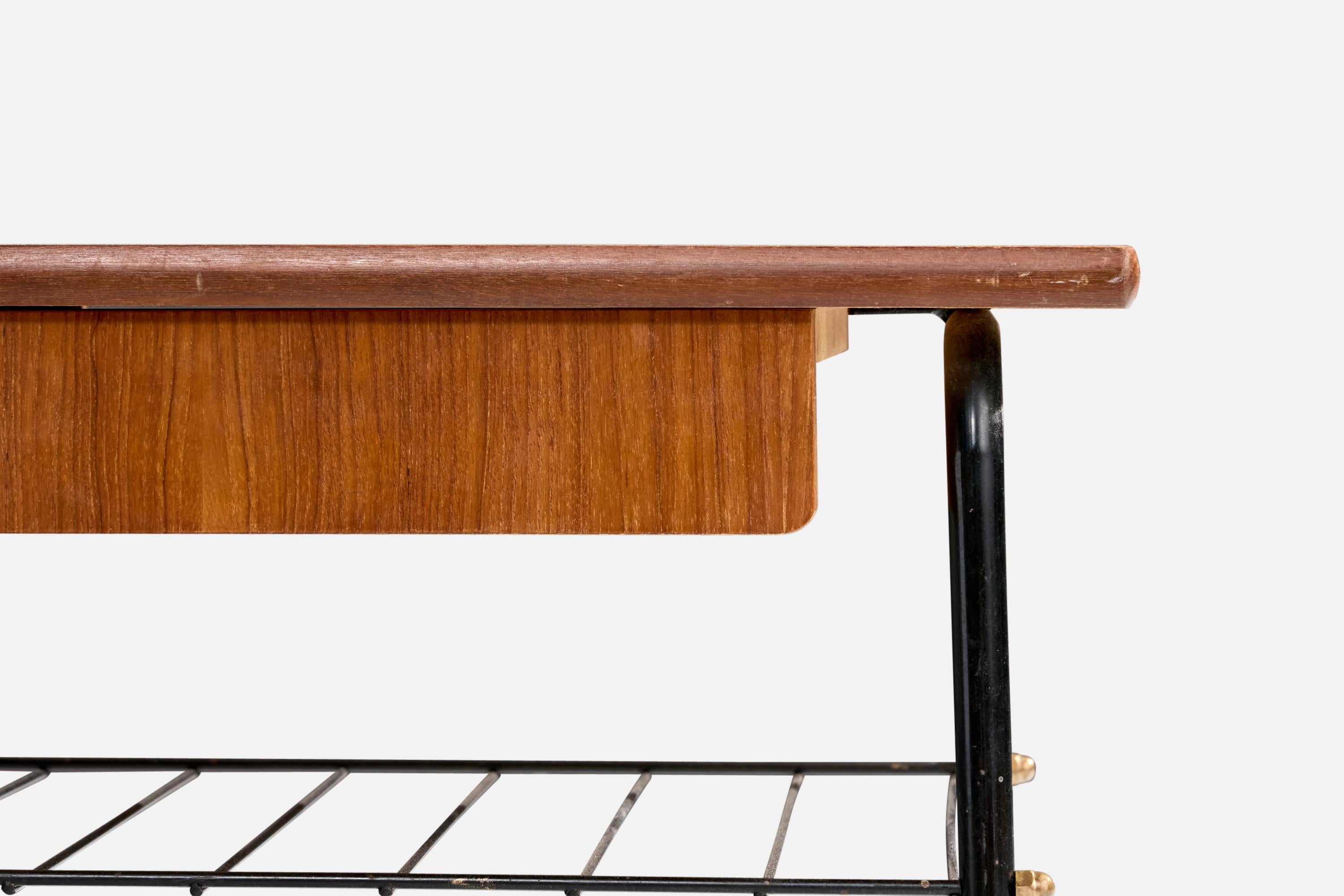 Swedish Designer, Nightstands, Teak, Steel, Sweden, 1960s For Sale 2