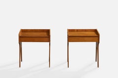 Swedish Designer, Nightstands, Teak, Sweden, 1950s