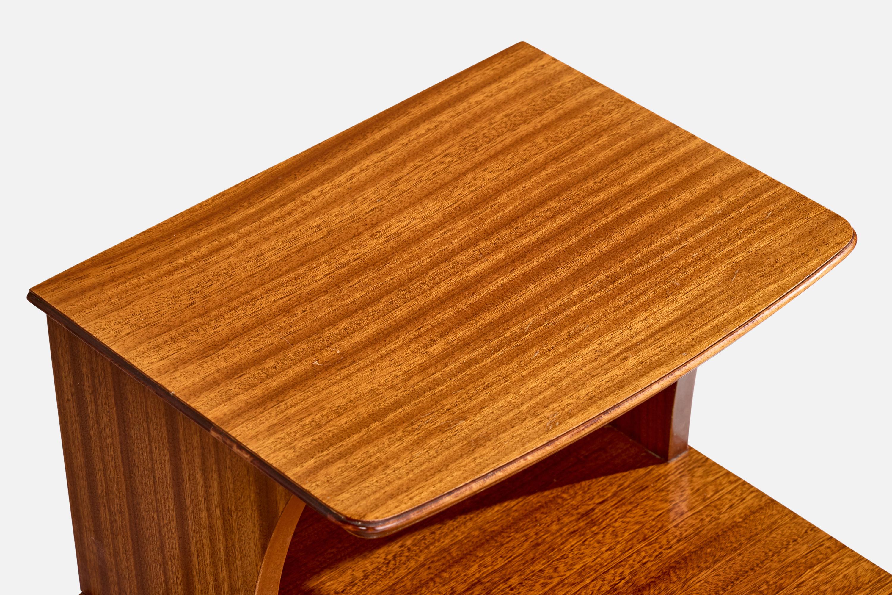 Metà XX secolo Designer svedese, Comodini, Wood, Ottone, Svezia, anni '40 in vendita
