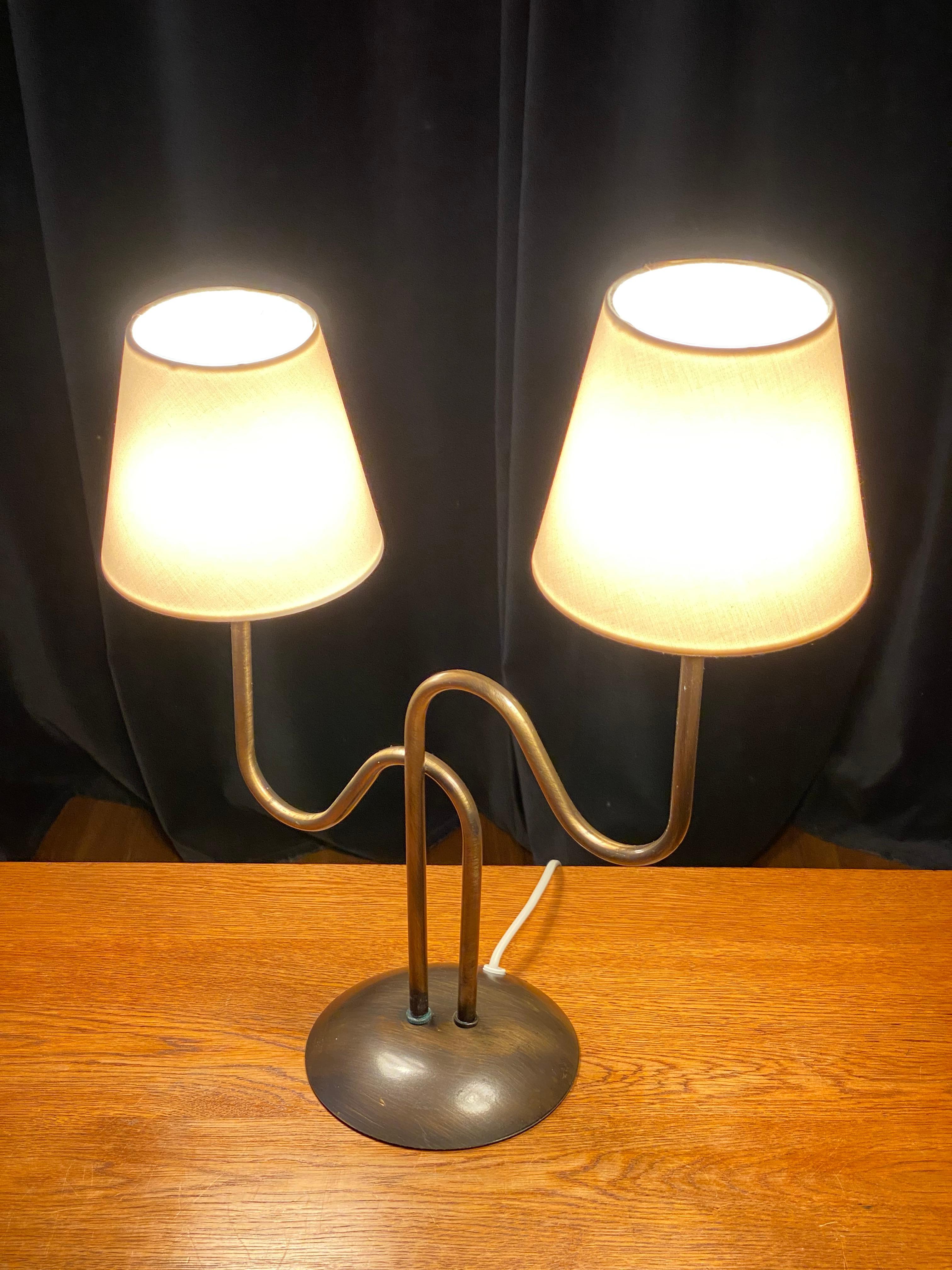Swedish Designer, Organic Modernist Table Lamp, Brass, Sweden, 1960s 2