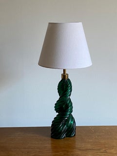 Paolo Venini & Carlo Scarpa, Table Lamp, Stained Glass, Brass, Italy, 1930s