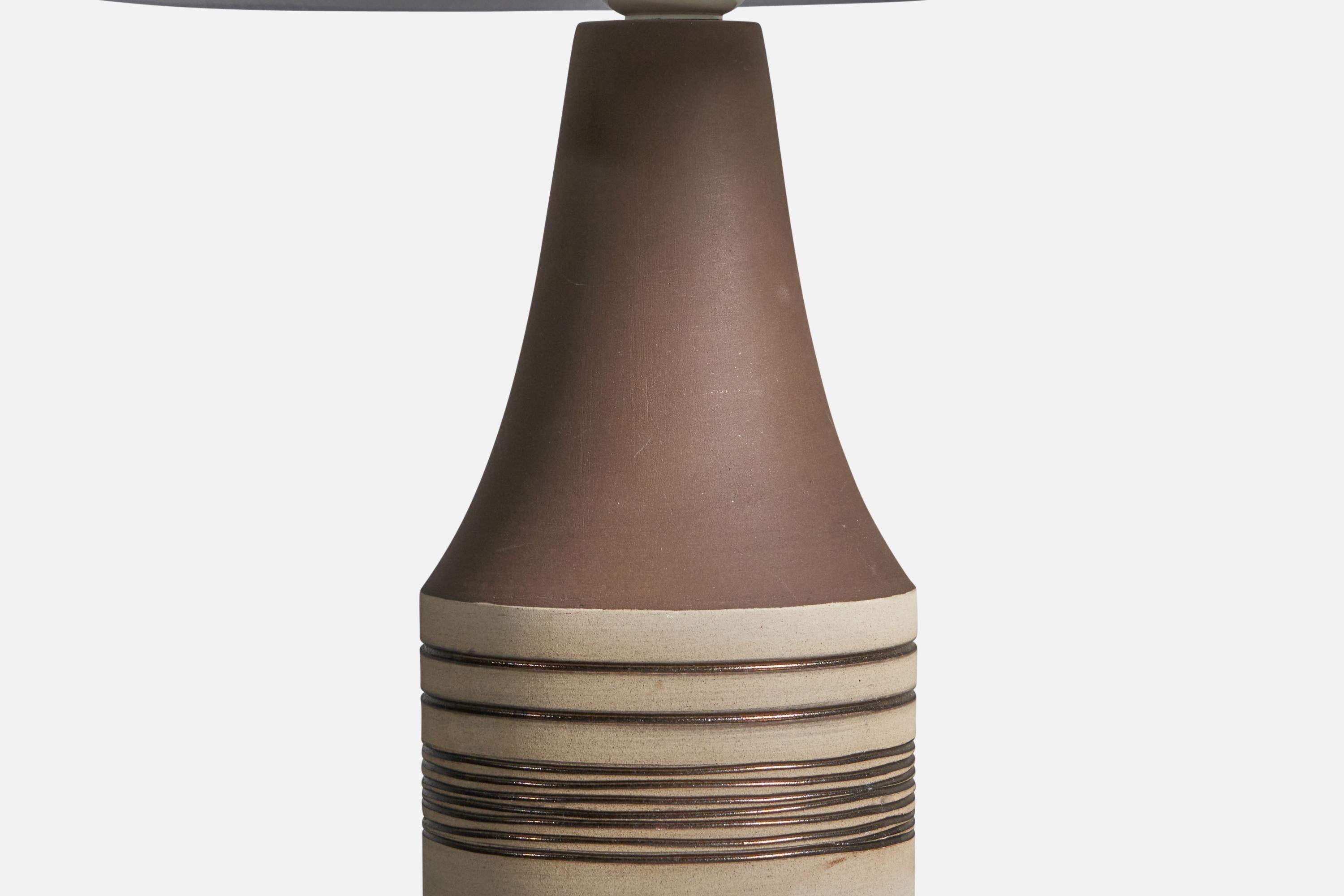 Mid-20th Century Swedish Designer, Pair of Table Lamps, Stoneware, Sweden, 1960s For Sale